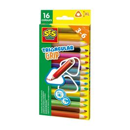 SES Creative Triangular grip colouring pencils 16 pieces