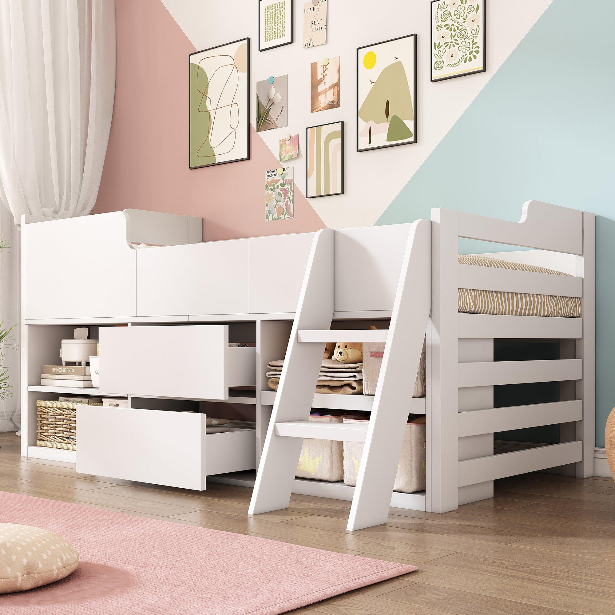 White - Urban Meuble - Space-Saving Bed with Storage White Modern Design - 3