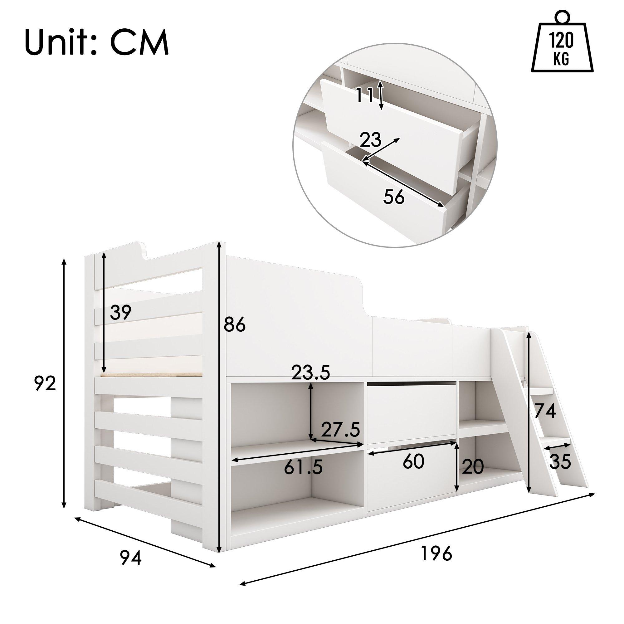 White - Urban Meuble - Space-Saving Bed with Storage White Modern Design - 4