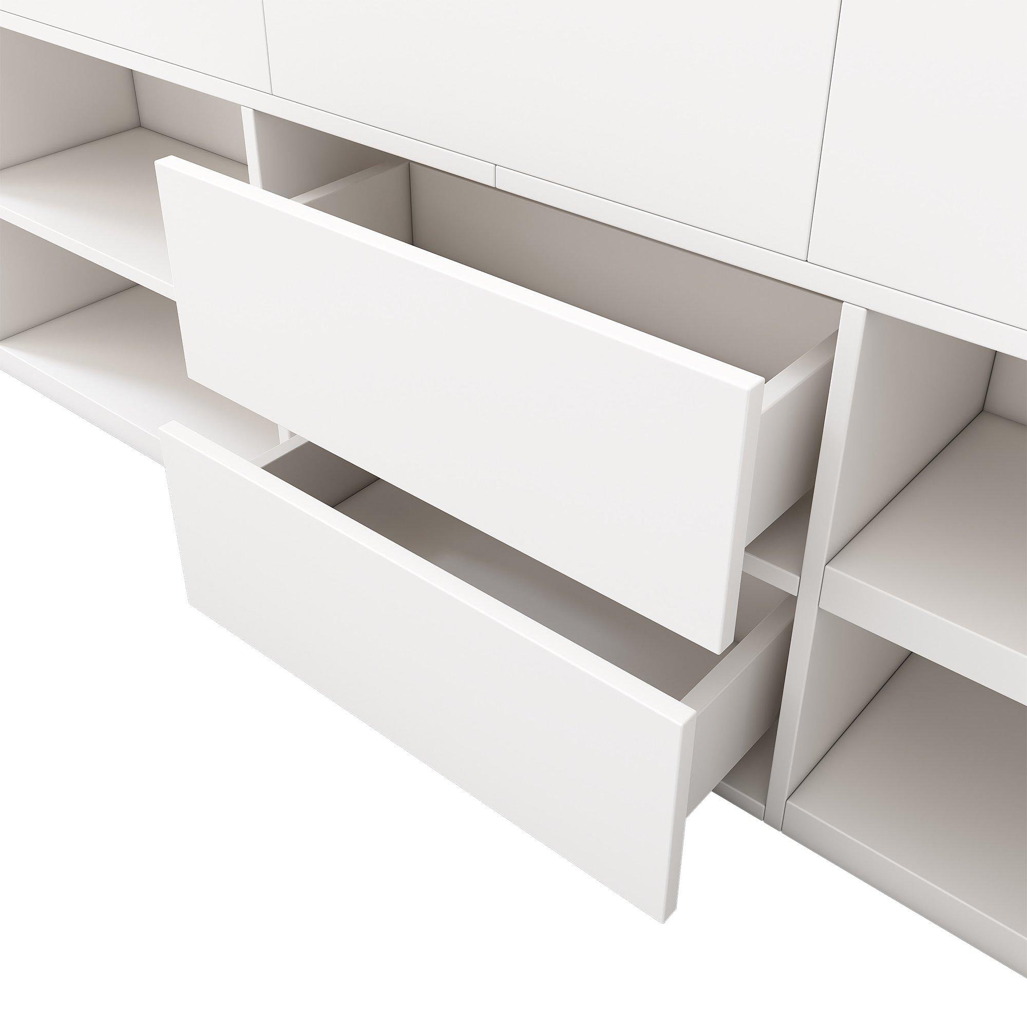 White - Urban Meuble - Space-Saving Bed with Storage White Modern Design - 9