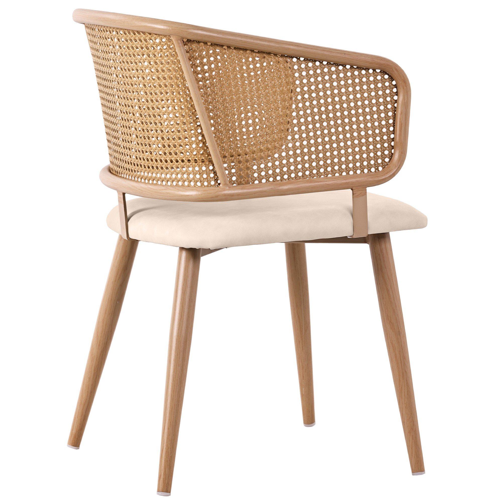 Beige - Urban Meuble - Modern Arm Chair Rattan Back Home Seating - 10