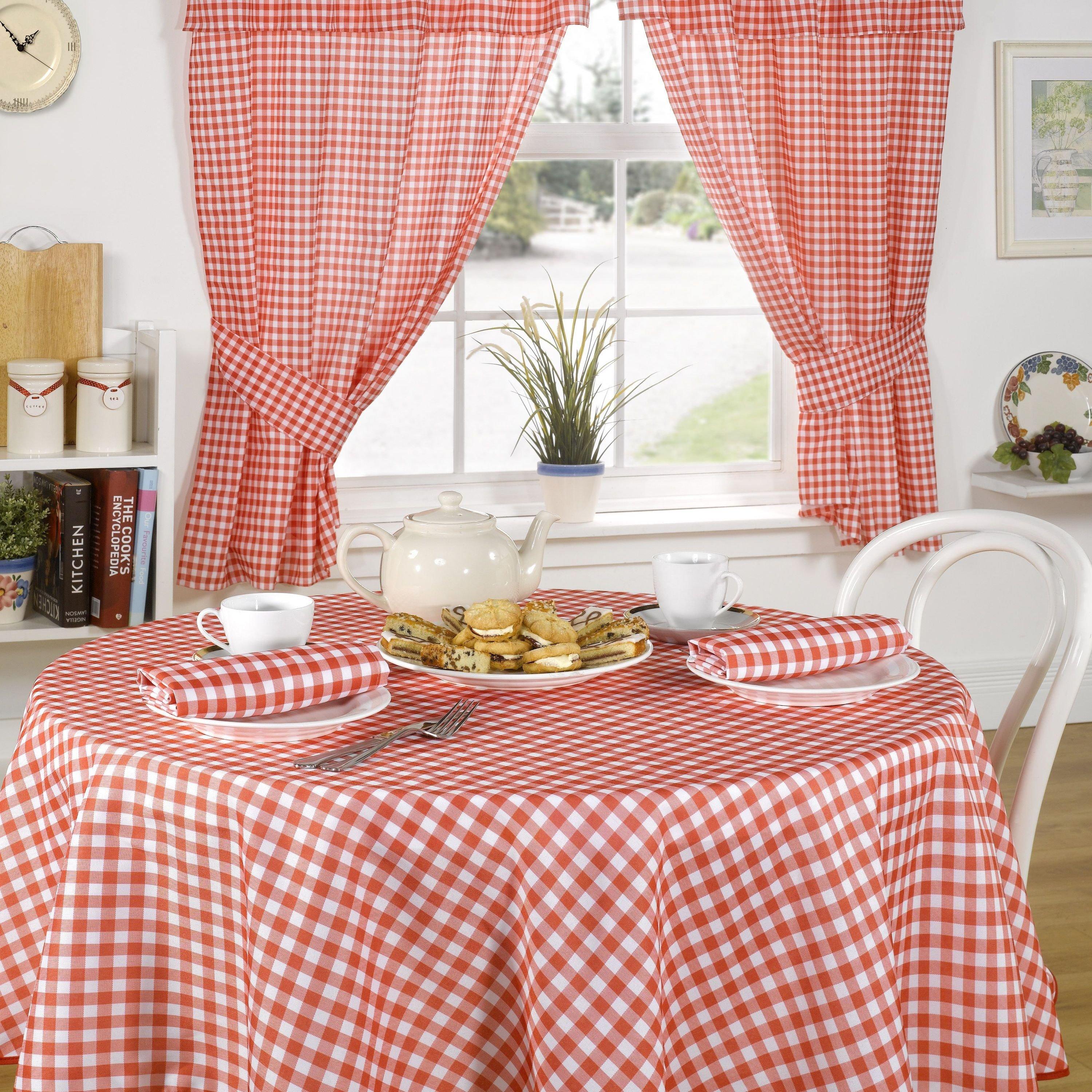 Gingham Check Tablecloth Soft Polyester Molly
