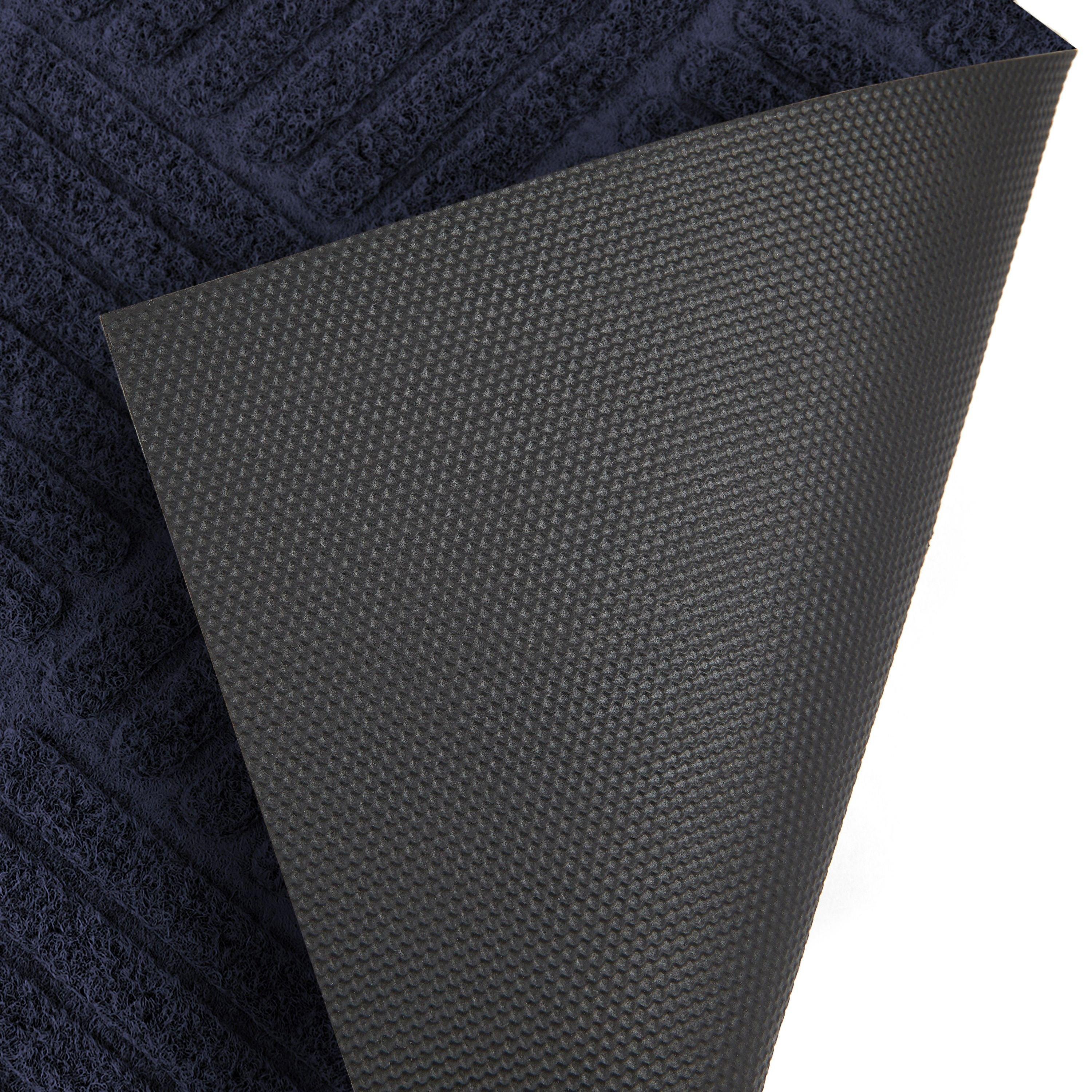 Navy Blue - Emma Barclay - Door Mat Rug Non-Slip Dirt Trapper Cross Hatch - 3