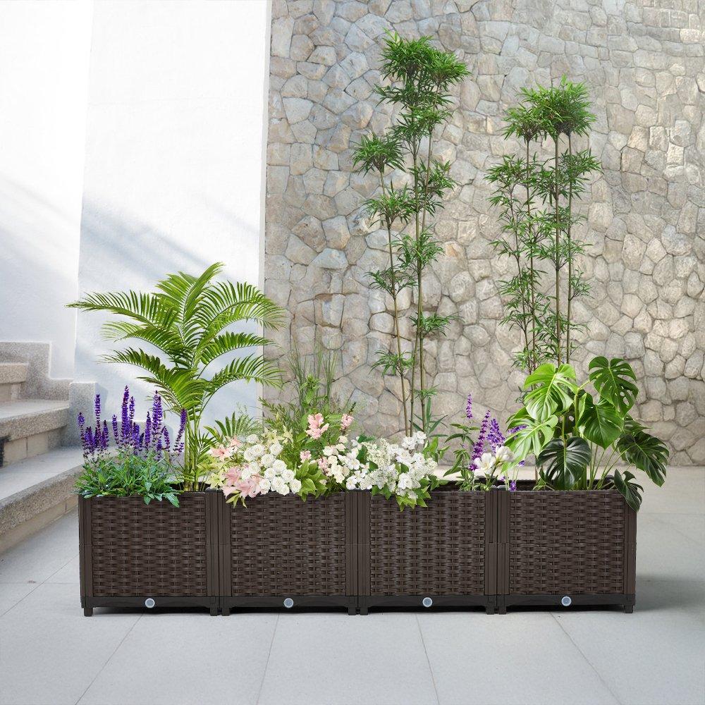 Brown - LIFE IDEAS - Outdoor Rectangular Extra-Deep Planting Box - 2