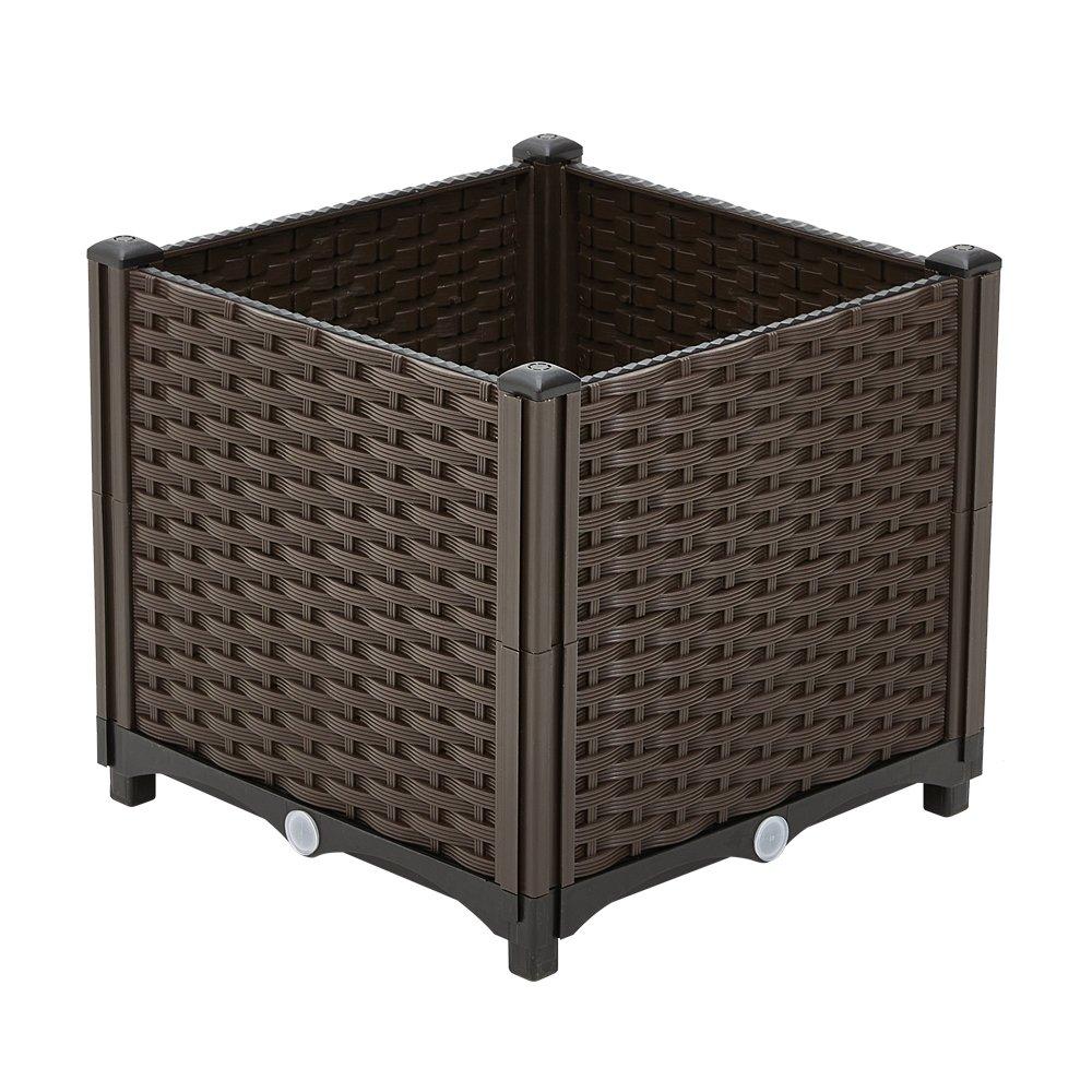 Brown - LIFE IDEAS - Outdoor Rectangular Extra-Deep Planting Box - 3