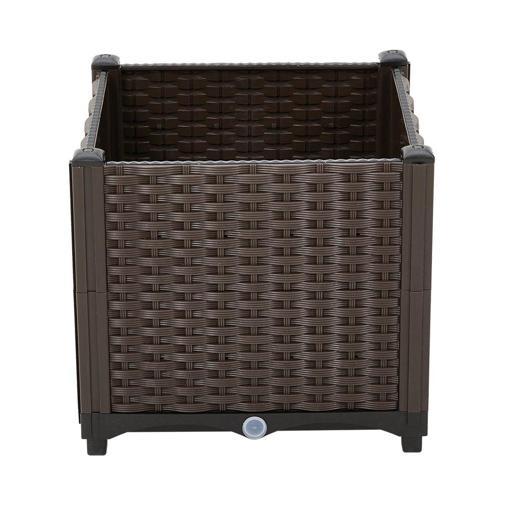 Brown - LIFE IDEAS - Outdoor Rectangular Extra-Deep Planting Box - 4