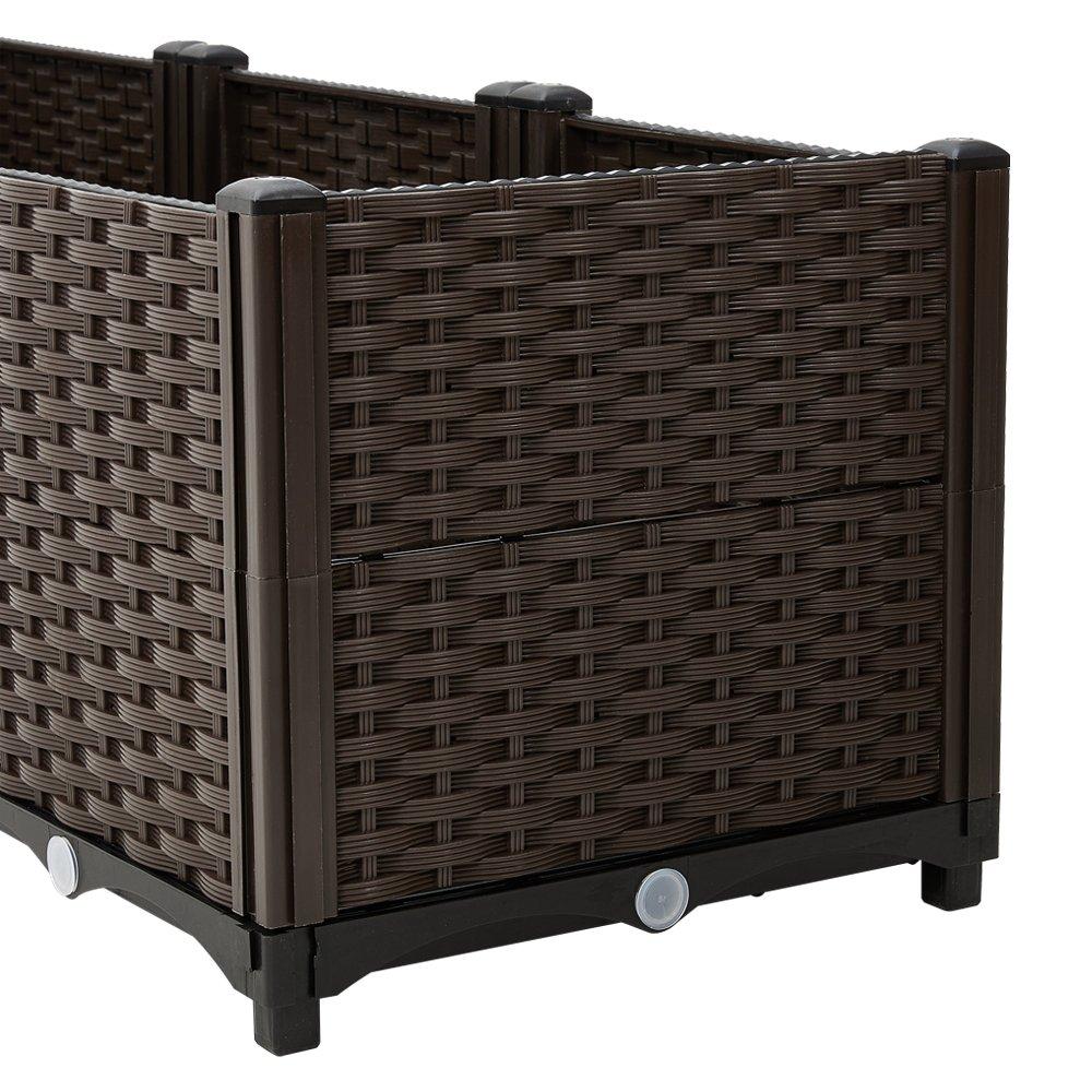 Brown - LIFE IDEAS - Outdoor Rectangular Extra-Deep Planting Box - 6