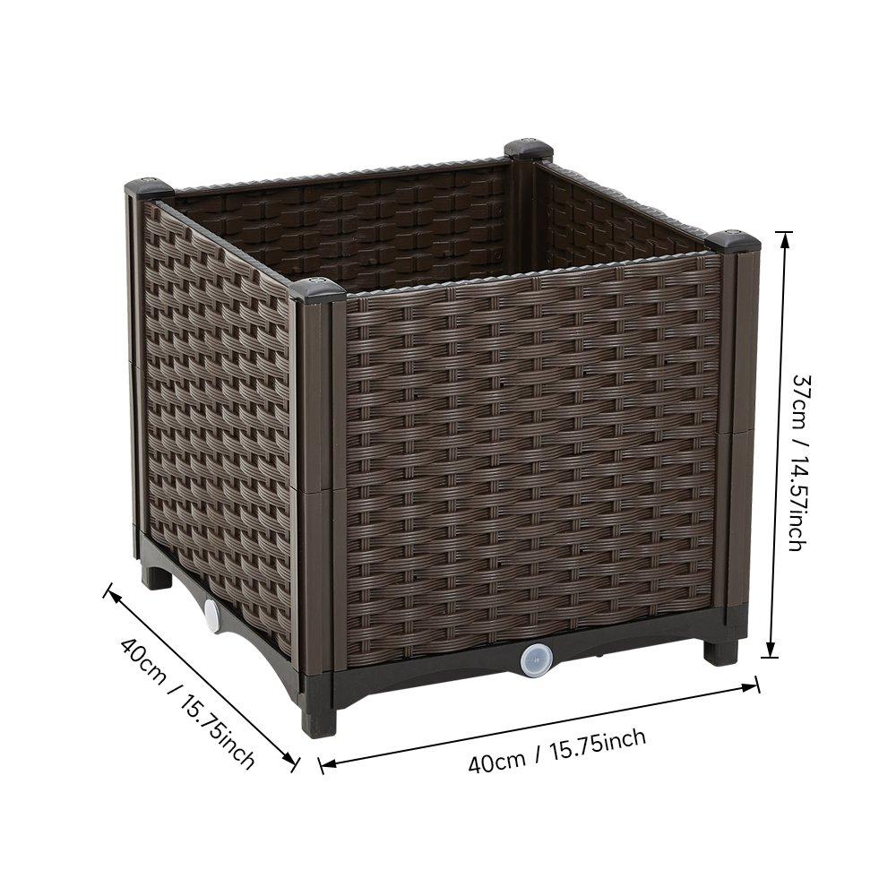 Brown - LIFE IDEAS - Outdoor Rectangular Extra-Deep Planting Box - 8