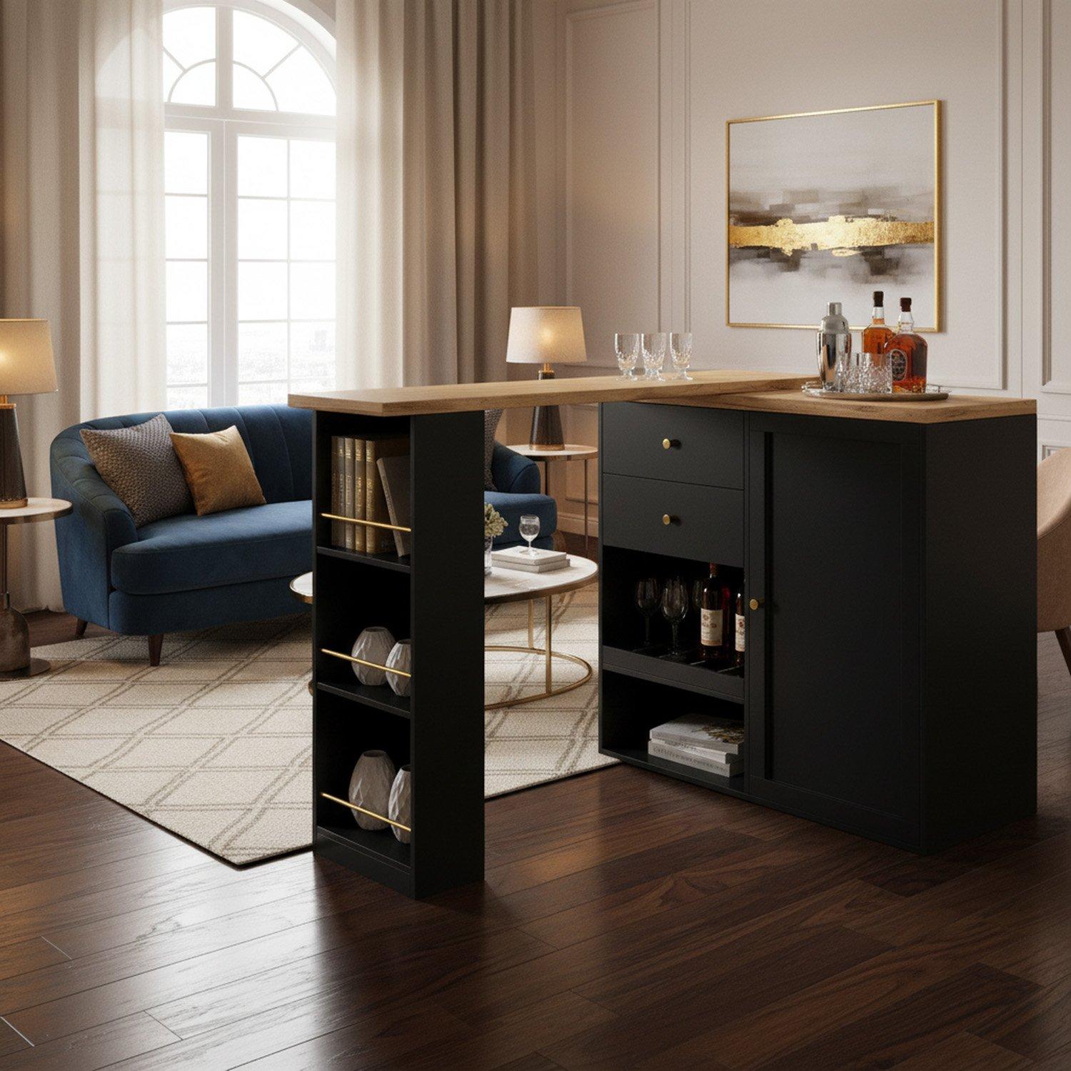 Urban Meuble  Utility Storage Cabinet With Shelves Black
