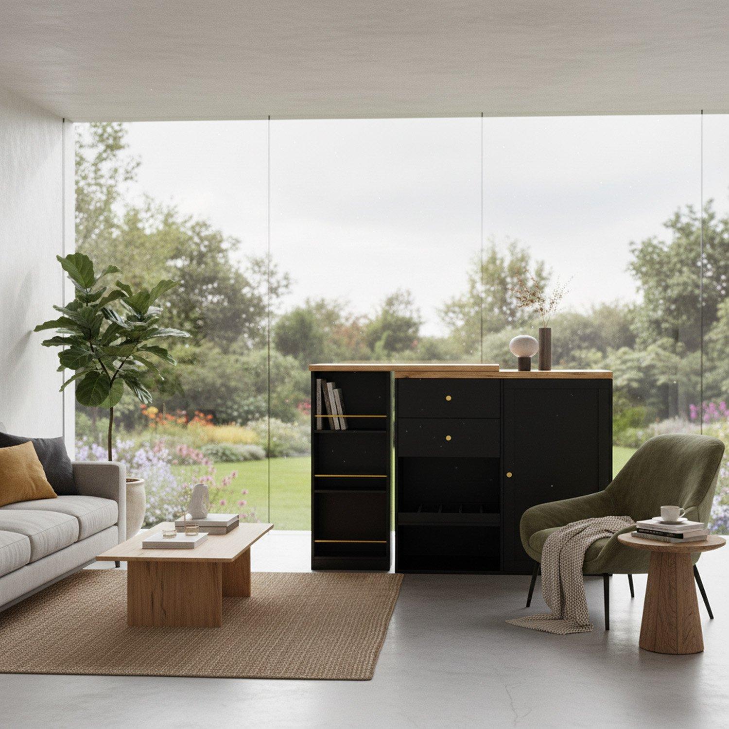 Black - Urban Meuble - Black Utility Storage Cabinet with Shelves - 3