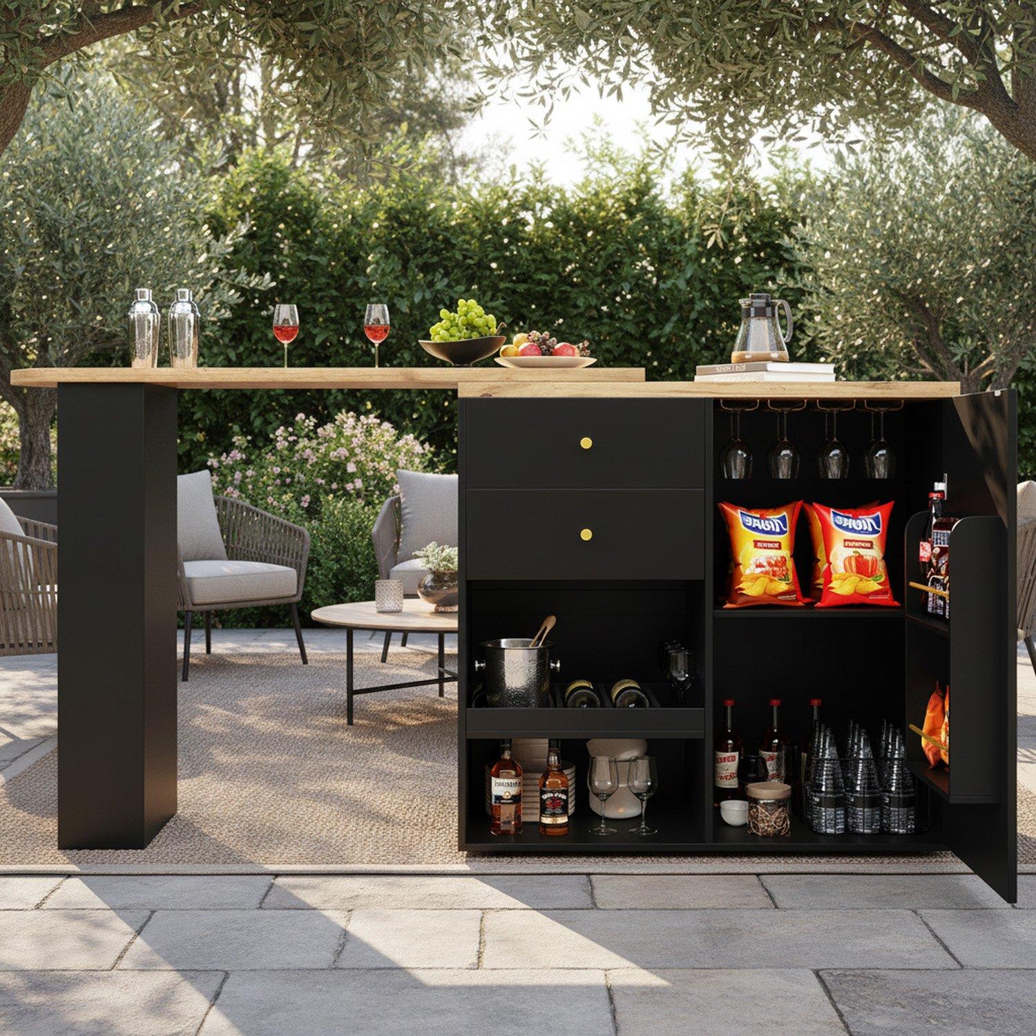 Black - Urban Meuble - Black Utility Storage Cabinet with Shelves - 4