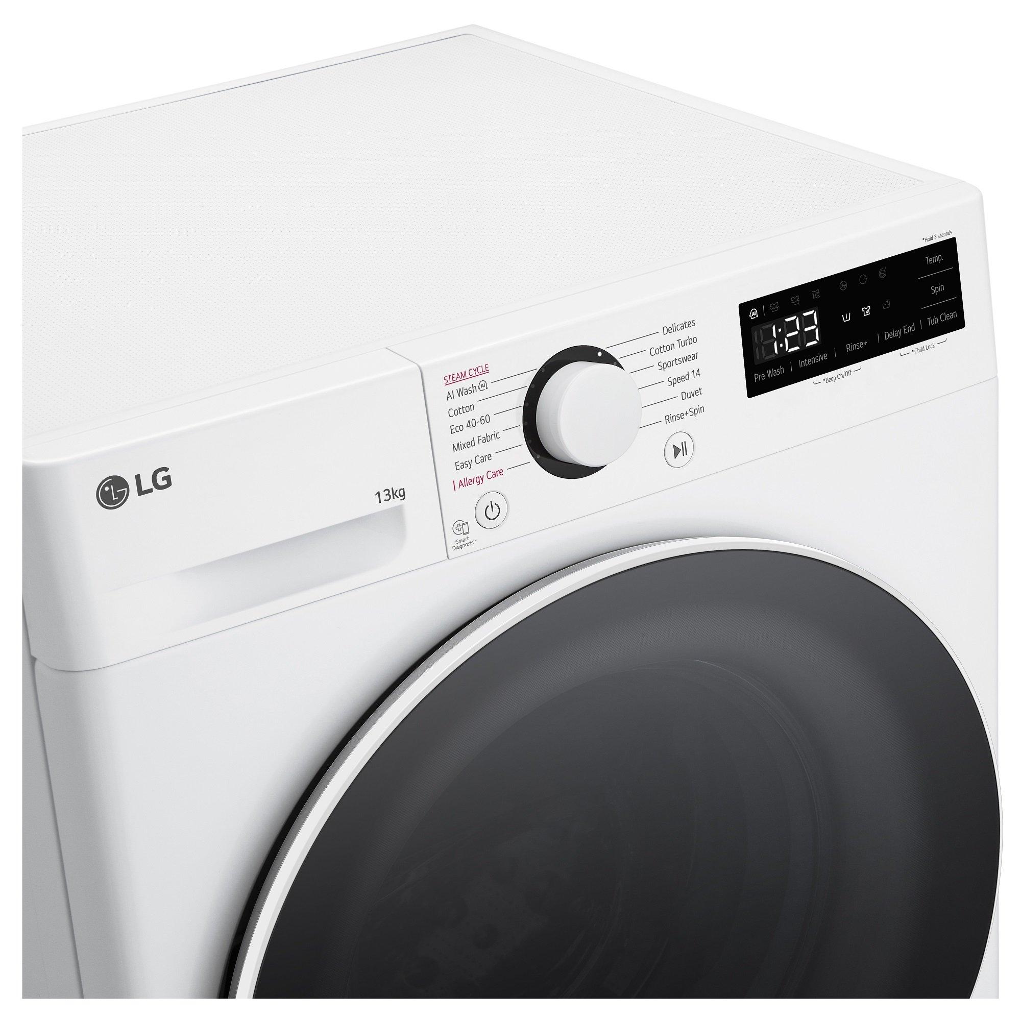 White - LG - TurboWash™ F4Y513WWLN1 13kg Washing Machine - 7