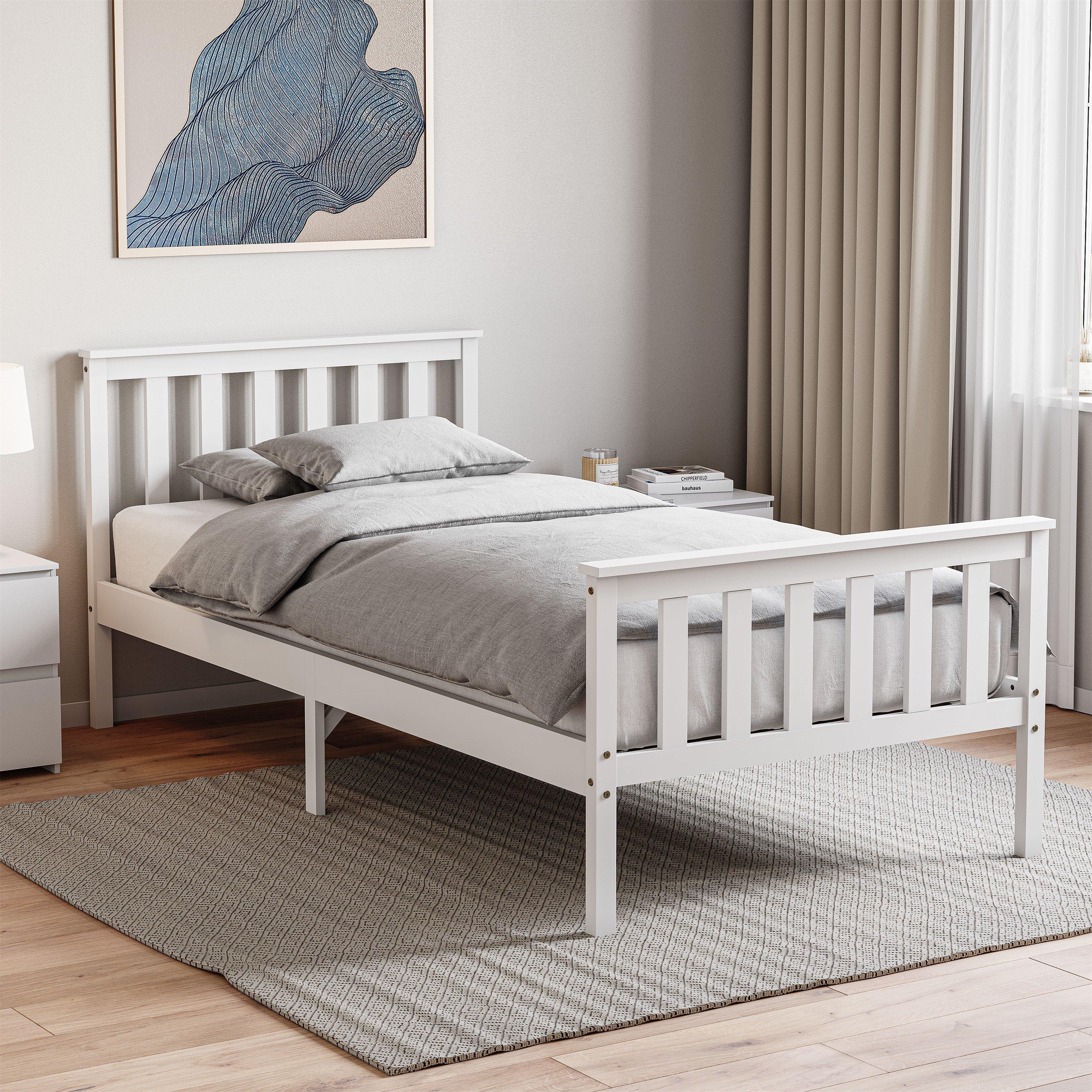 Lassic  Vida Designs Milan Single Wooden Bed, High Foot - White - Single