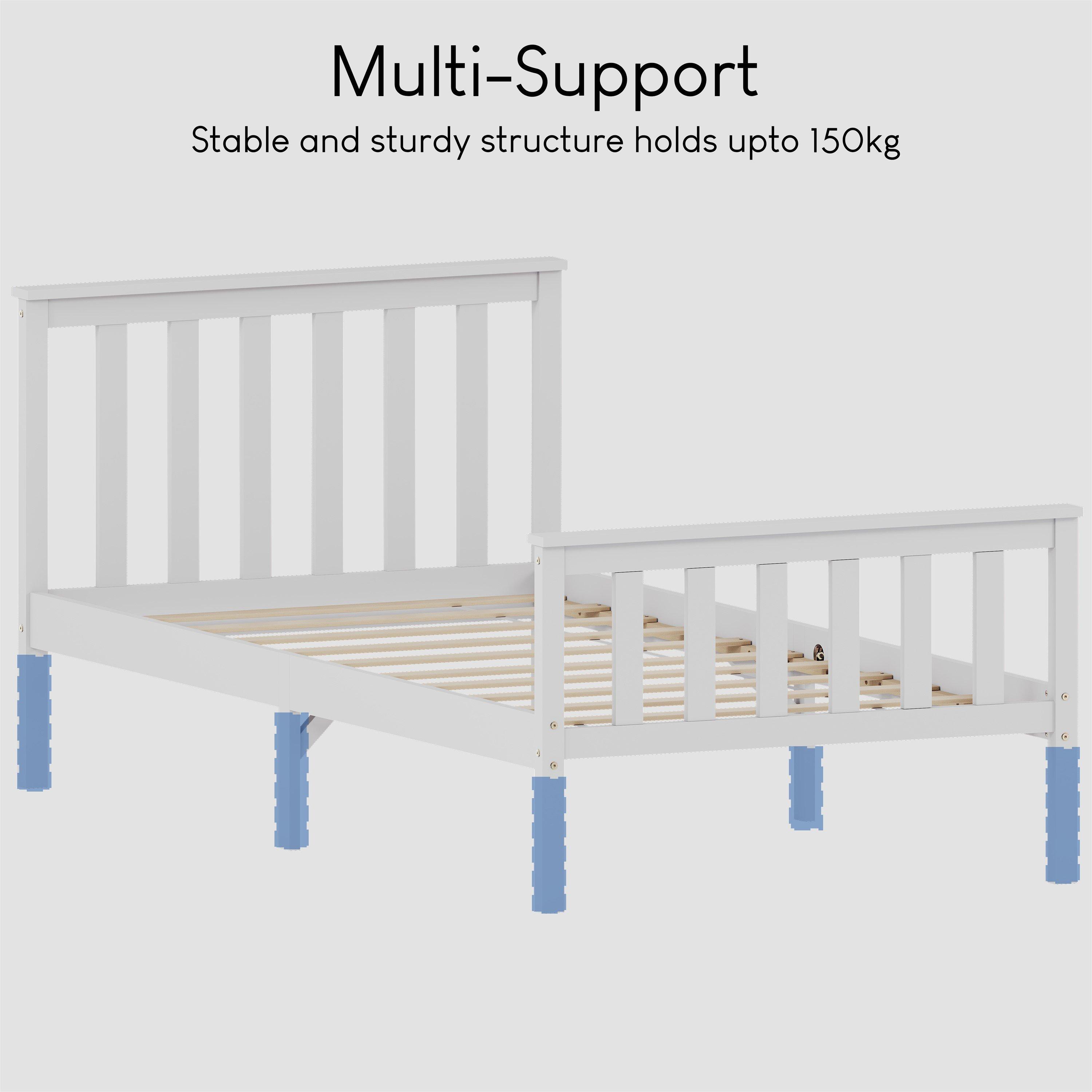 White - Lassic - Vida Designs Milan Single Wooden Bed, High Foot - 7