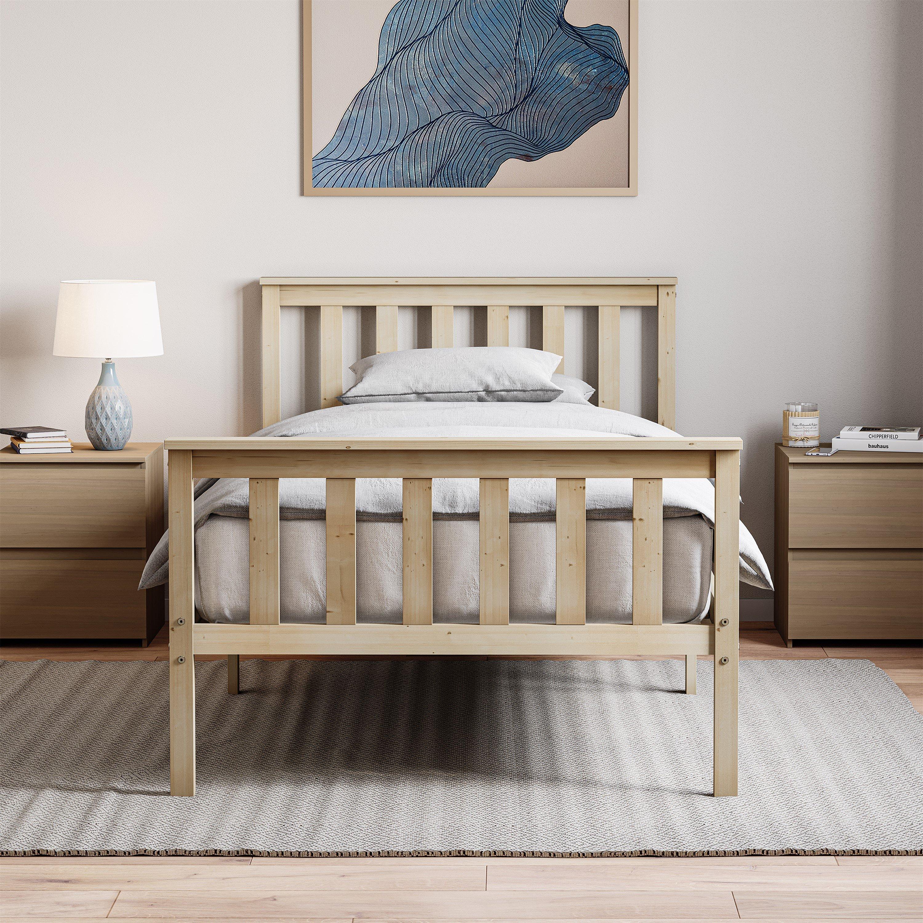 Pine - Lassic - Vida Designs Milan Single Wooden Bed, High Foot - 3