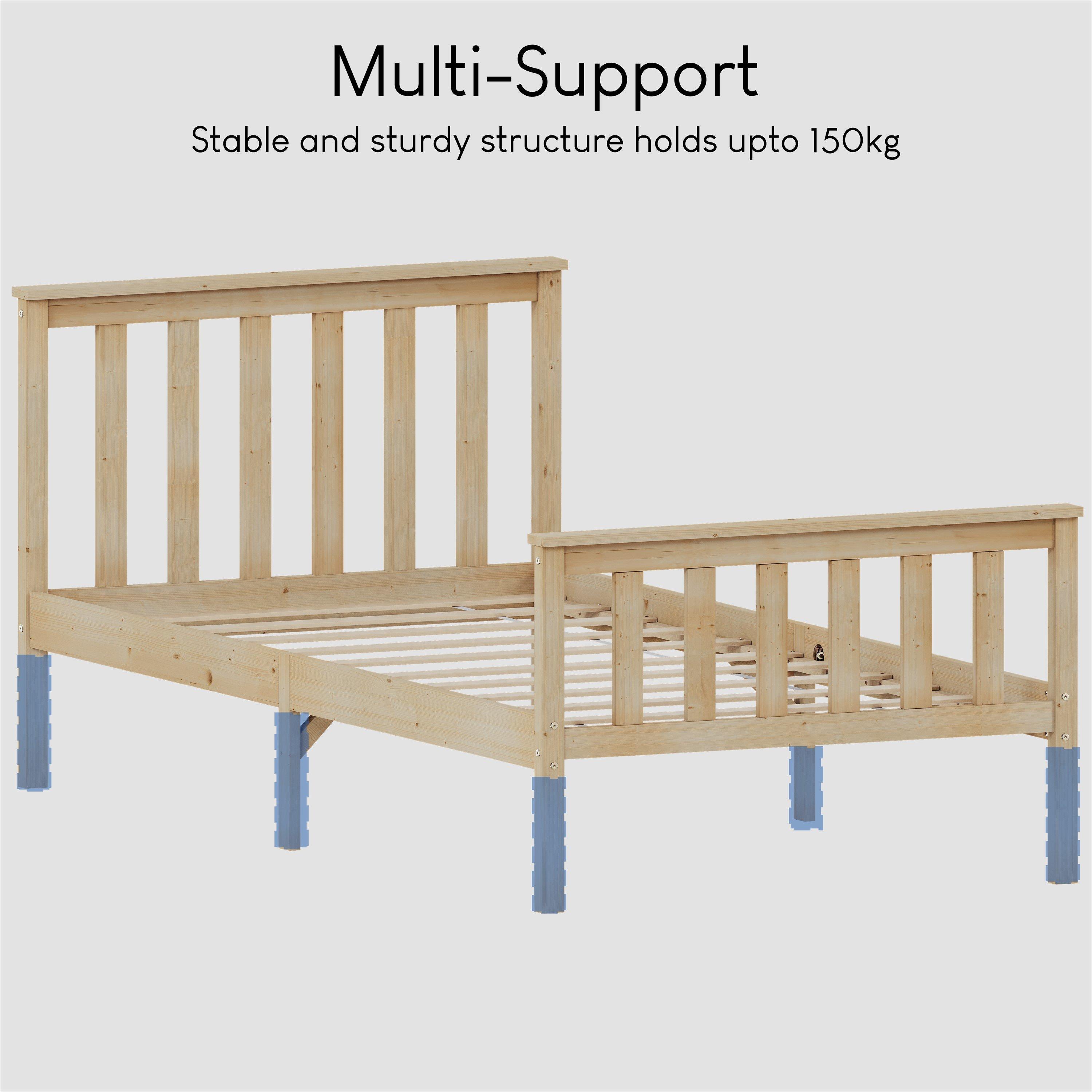 Pine - Lassic - Vida Designs Milan Single Wooden Bed, High Foot - 7