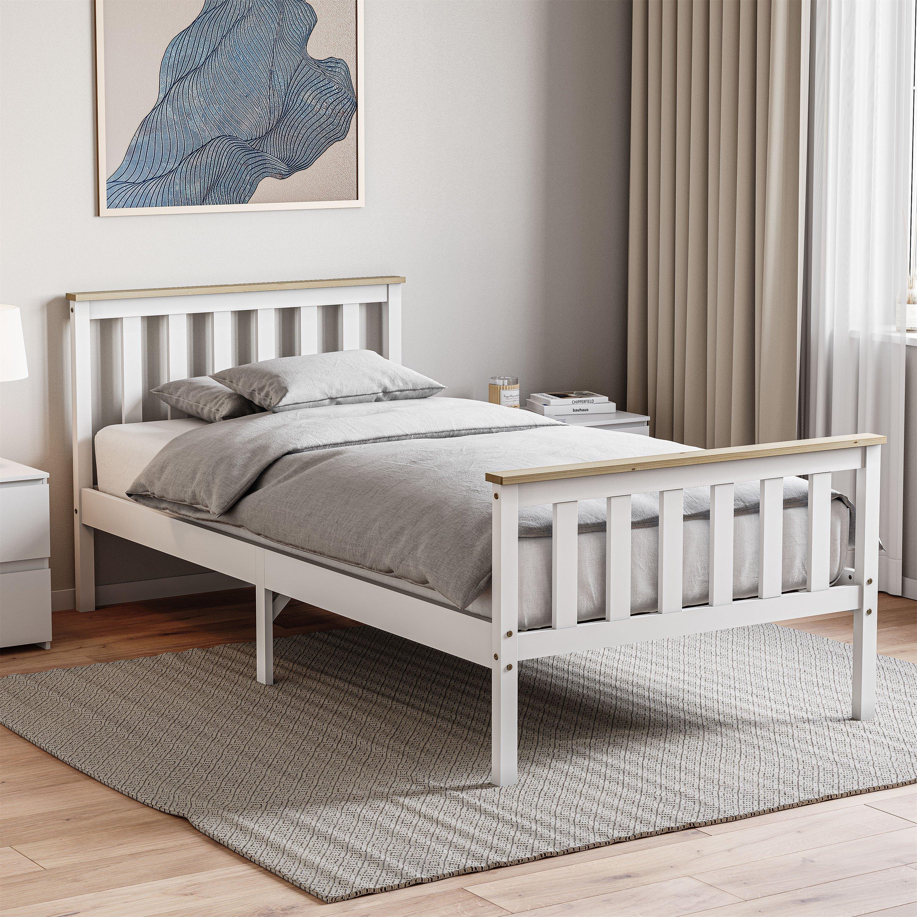 Vida Designs Milan Single Wooden Bed, High Foot