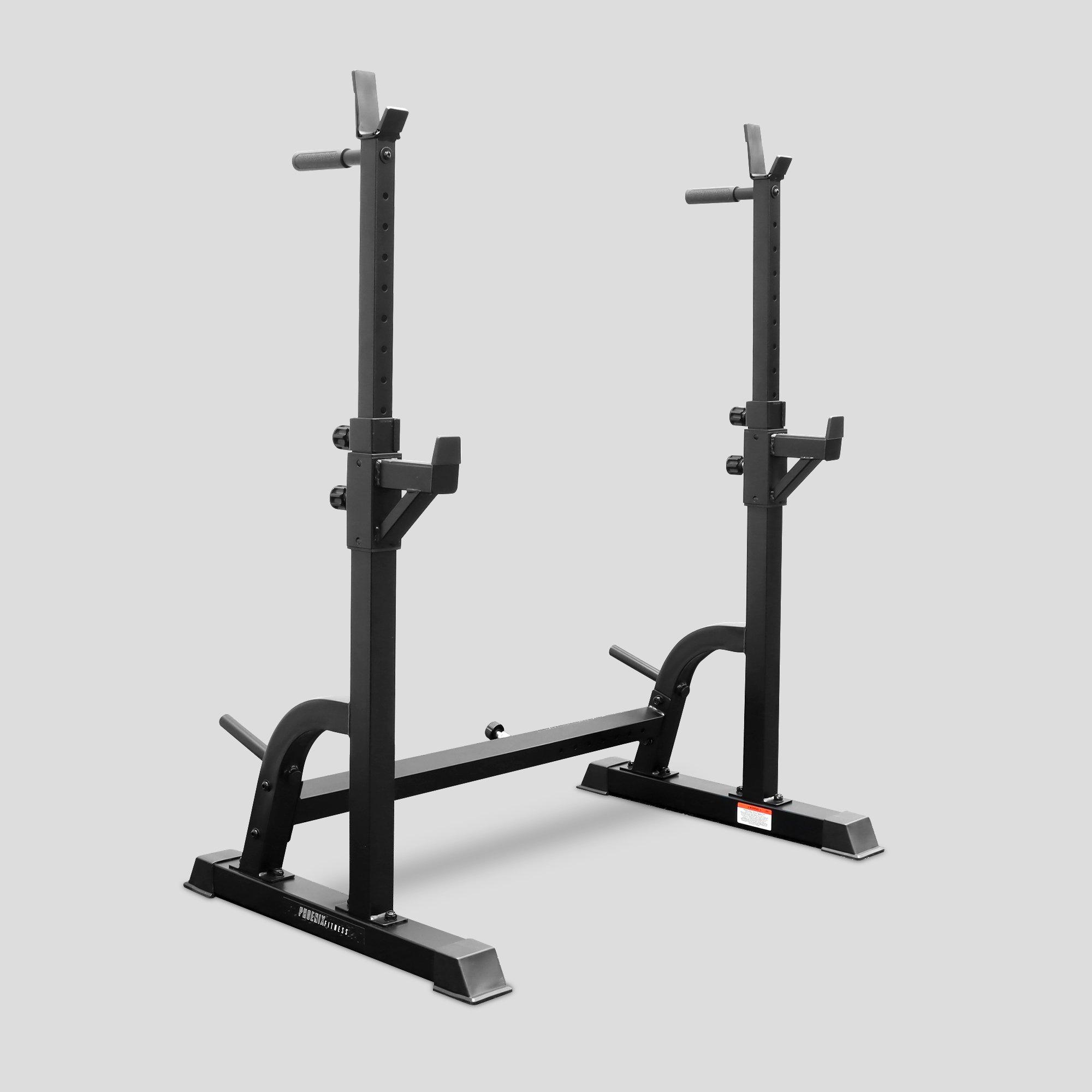 Black - Phoenix Fitness - Adjustable Barbell Squat Rack - 1