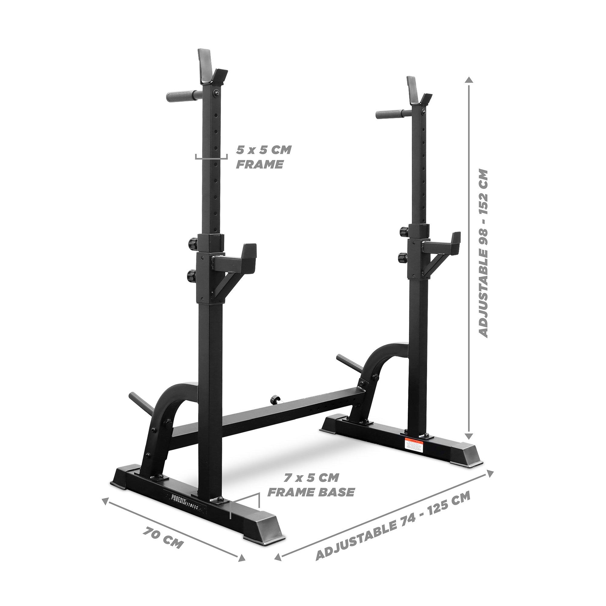 Black - Phoenix Fitness - Adjustable Barbell Squat Rack - 2