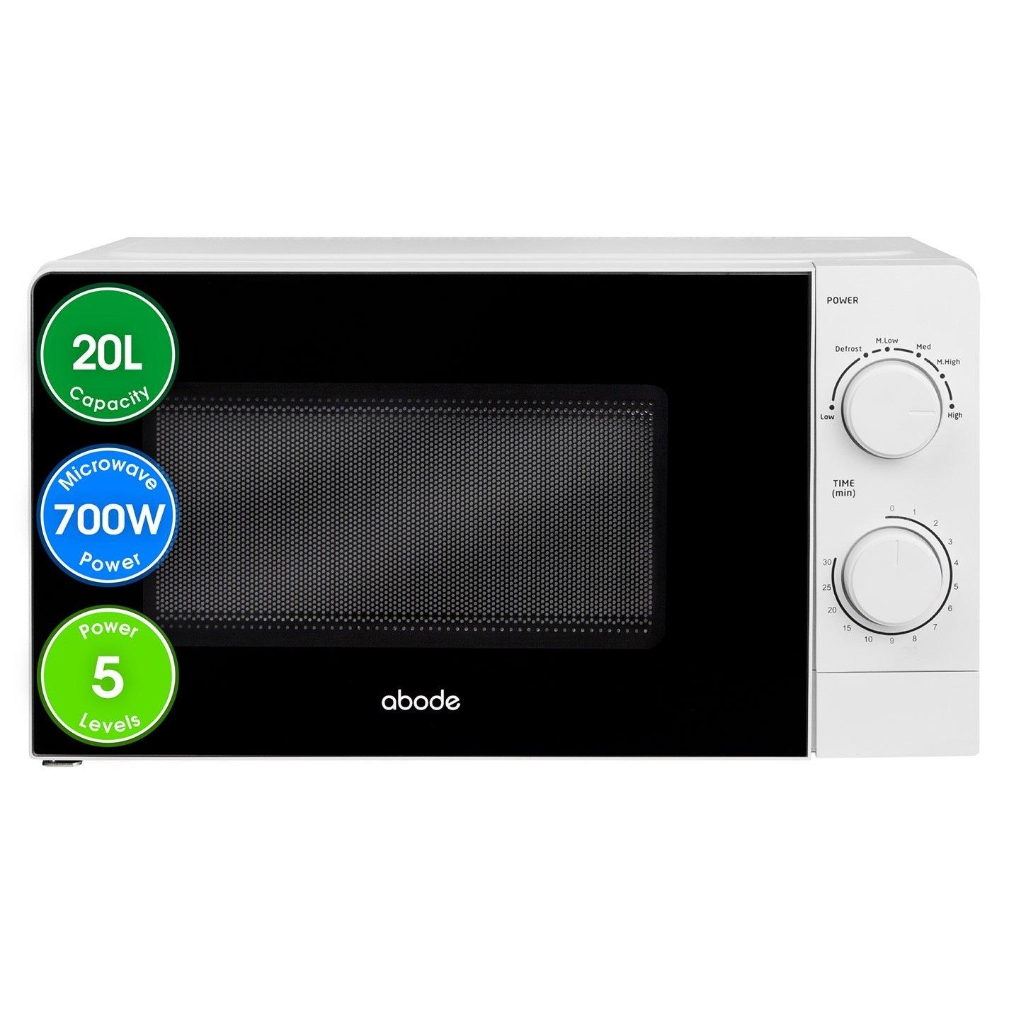 White - Abode - AMM2005 20L White Manual Microwave - 1