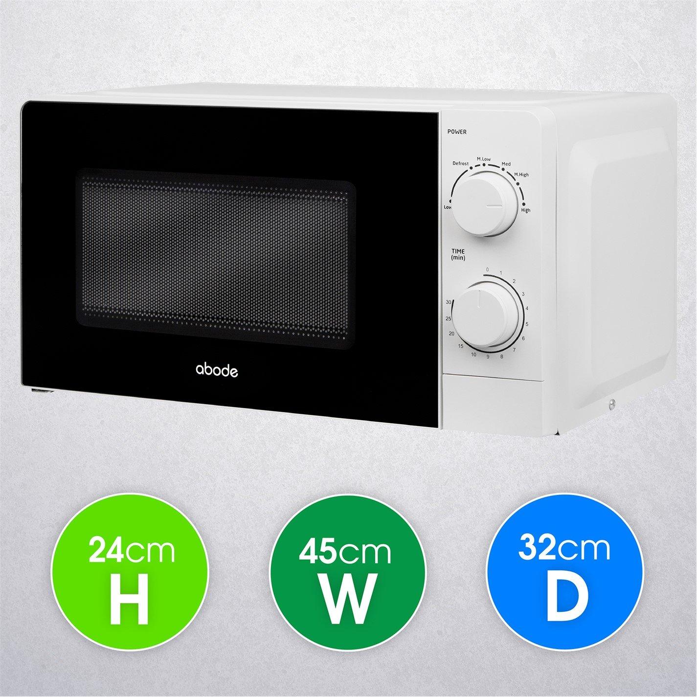 White - Abode - AMM2005 20L White Manual Microwave - 2