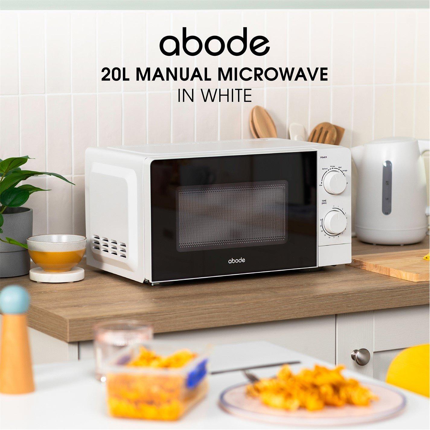 White - Abode - AMM2005 20L White Manual Microwave - 4