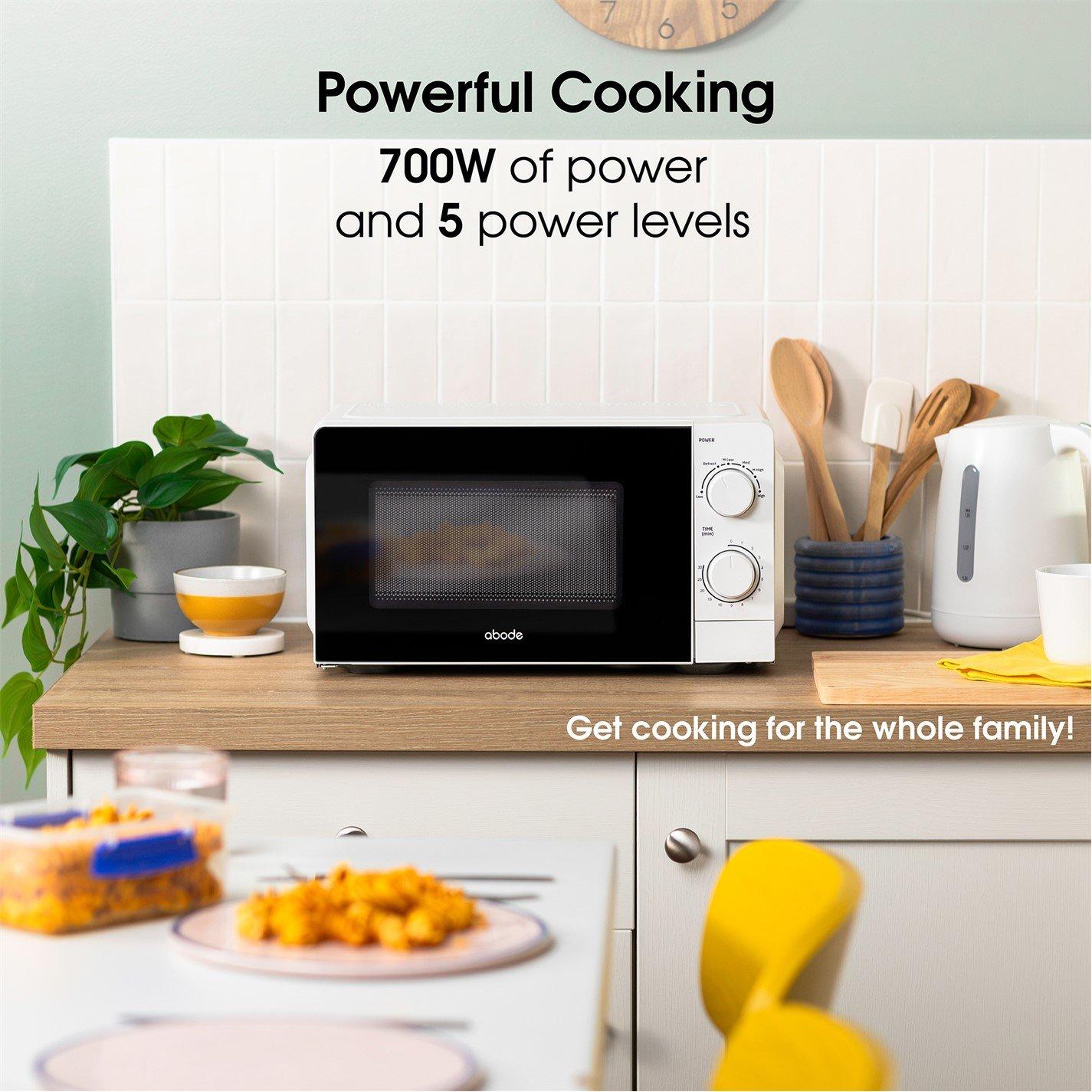 White - Abode - AMM2005 20L White Manual Microwave - 5