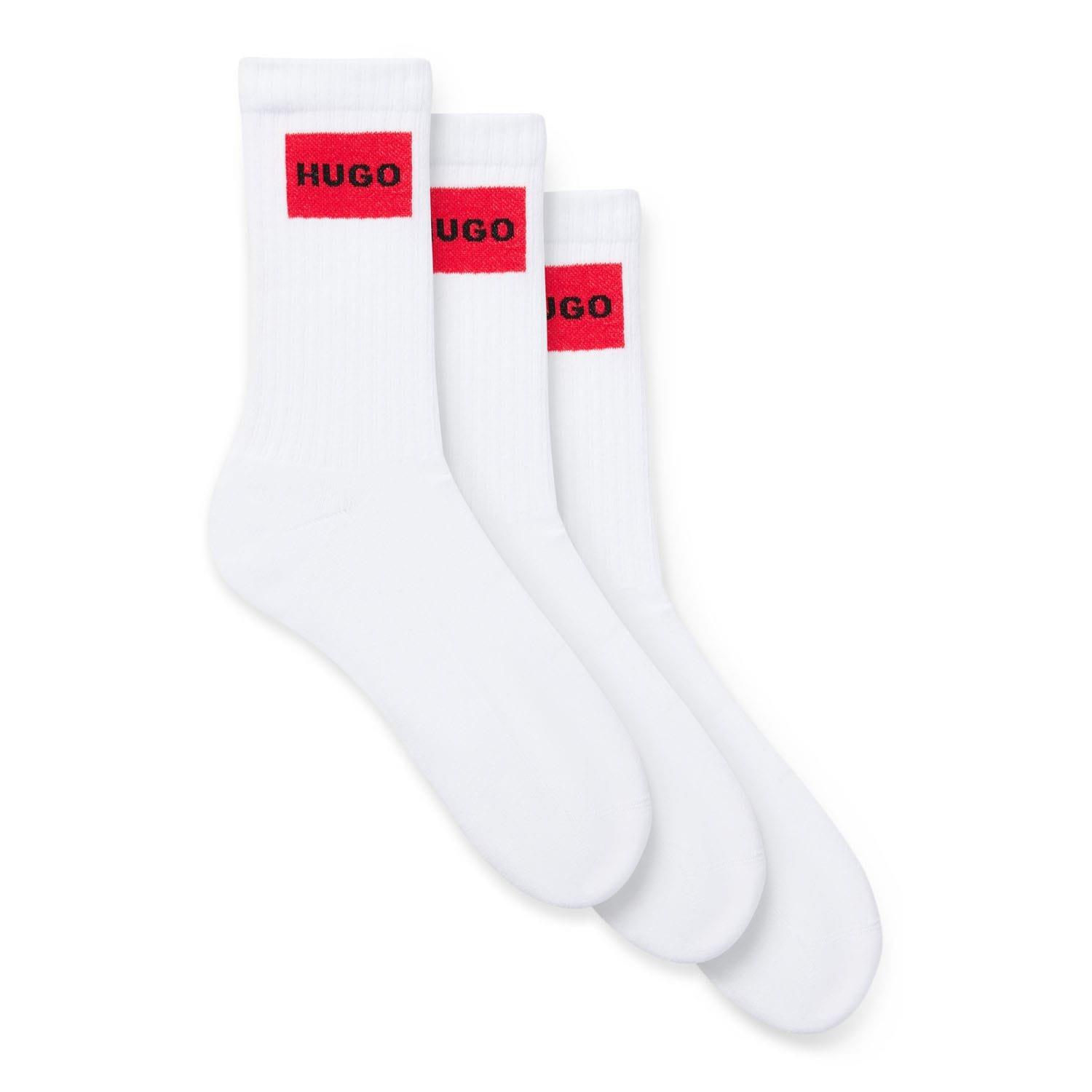 White - Hugo - 3 Pack of Red Logo Socks - 1