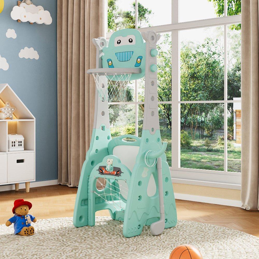 Green - KIDKID - Basketball Stand Set with Drawing Board - 1