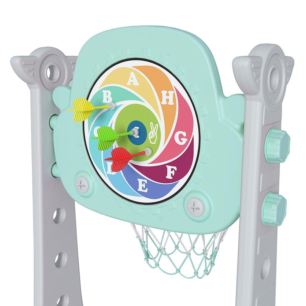 Green - KIDKID - Basketball Stand Set with Drawing Board - 6