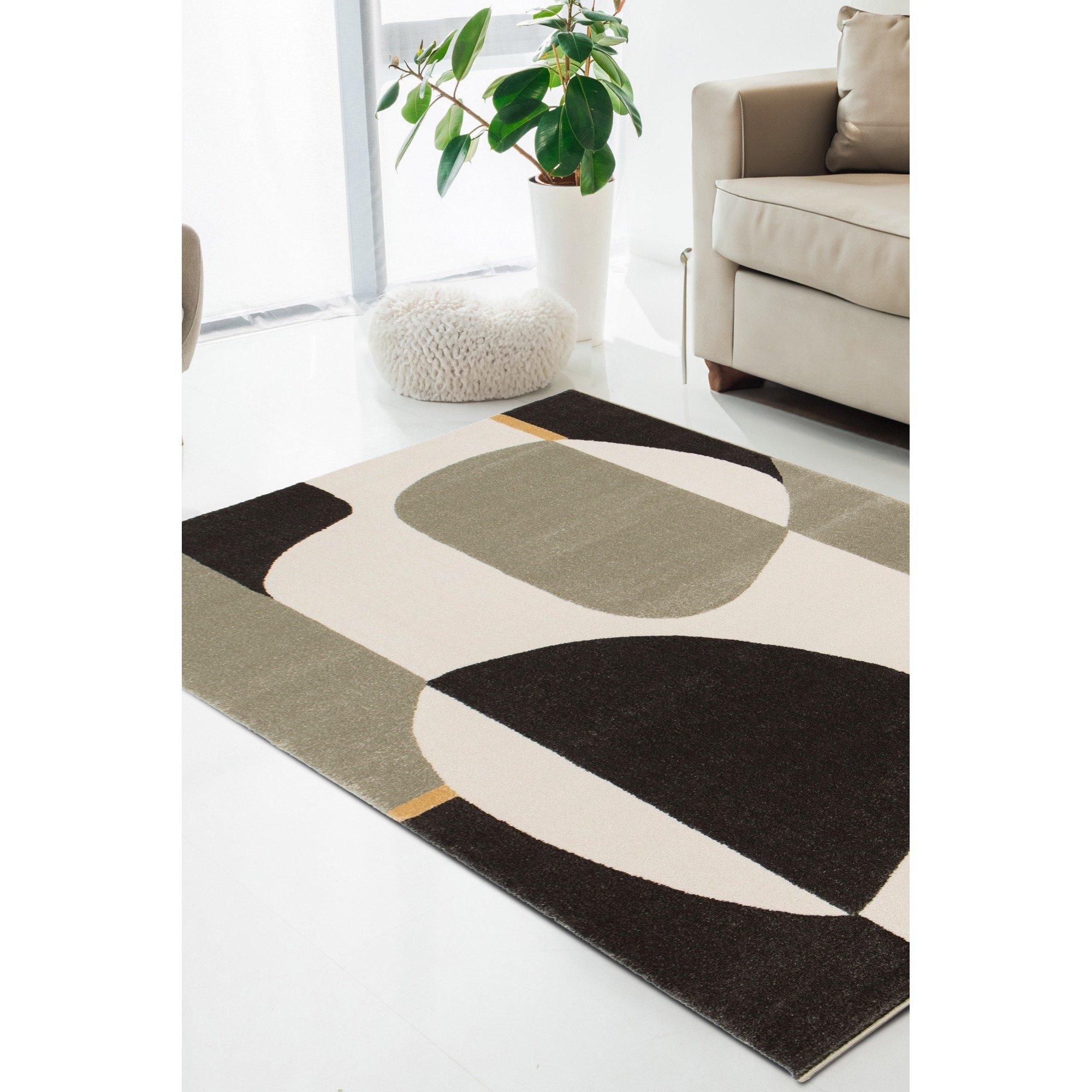 Homemaker  Turin Bold Abstract Rug  - Beige - 160x230cm