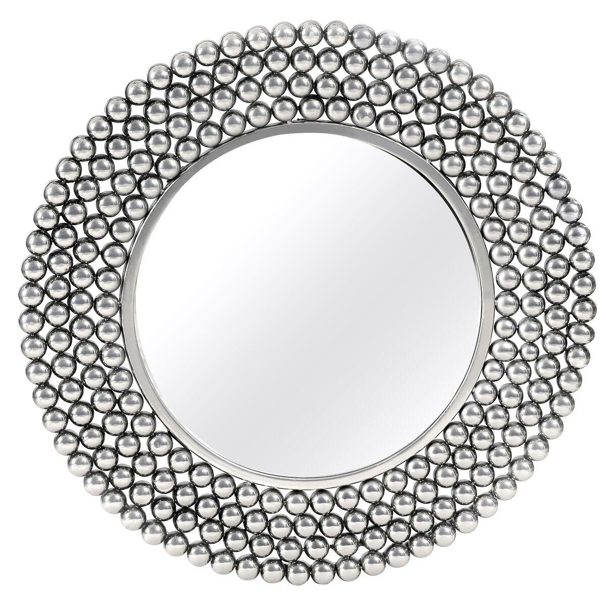 Silver - Premier Housewares - Templar Pewter Finish Iron Wall Mirror - 1