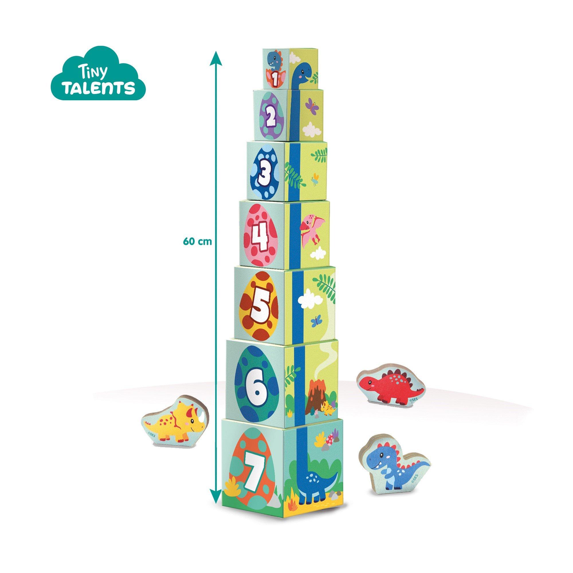 Multi - SES Creative - Stacking blocks tower with dino figures - 3