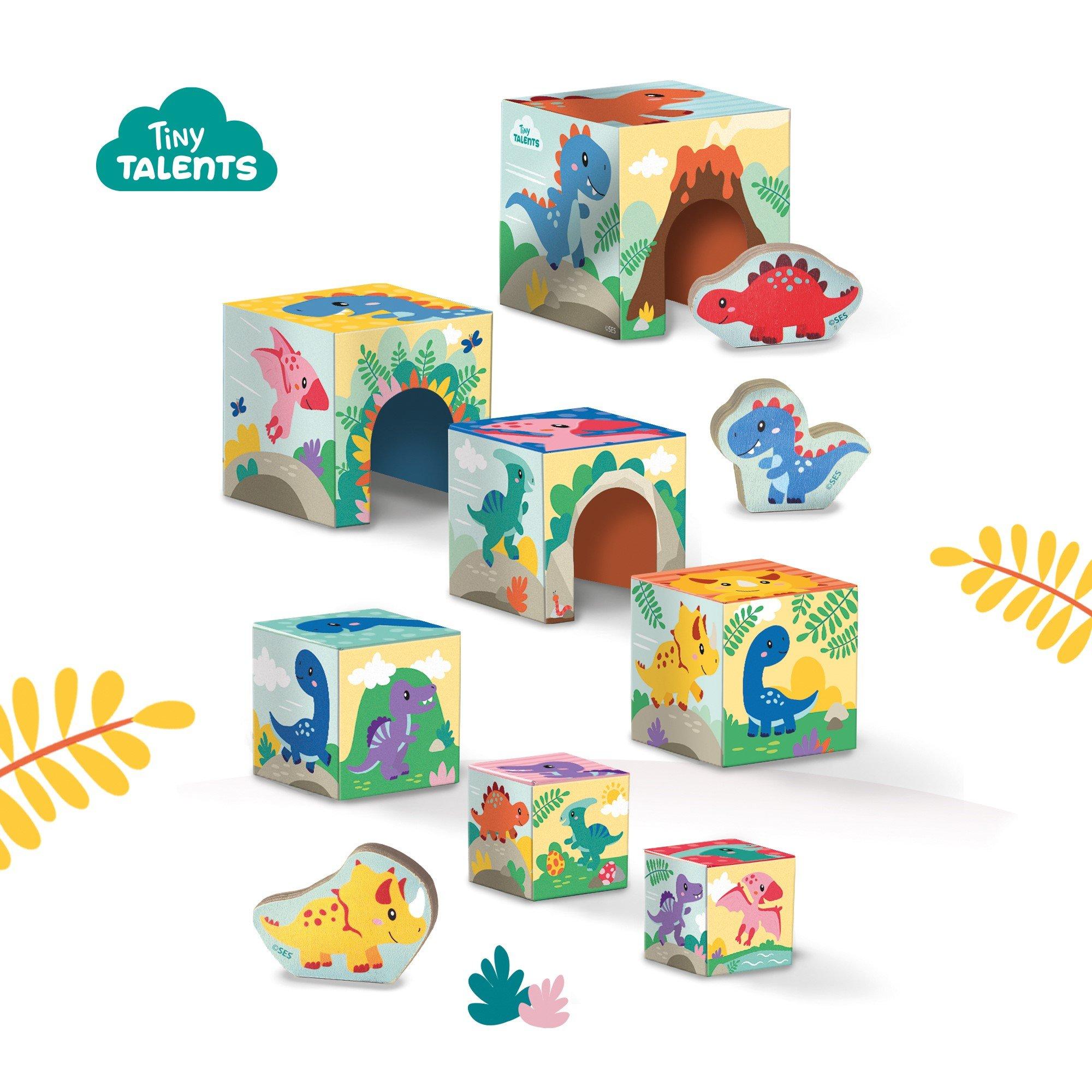 Multi - SES Creative - Stacking blocks tower with dino figures - 4