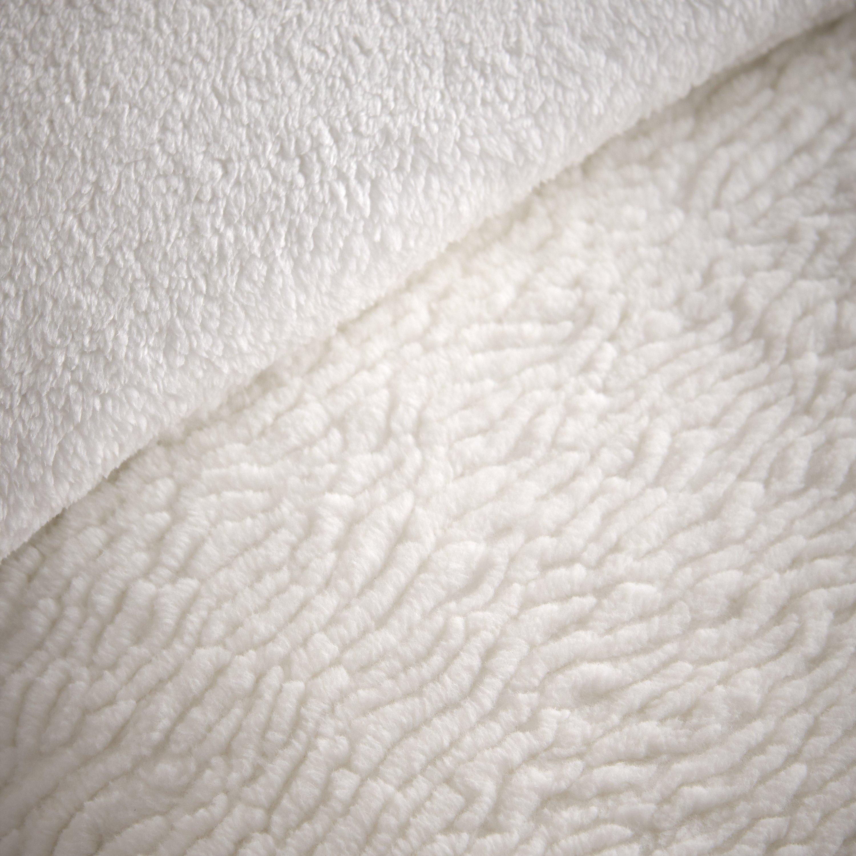Cream - Catherine Lansfield - Textured Wave Faux Fur Duvet Cover Set - 3