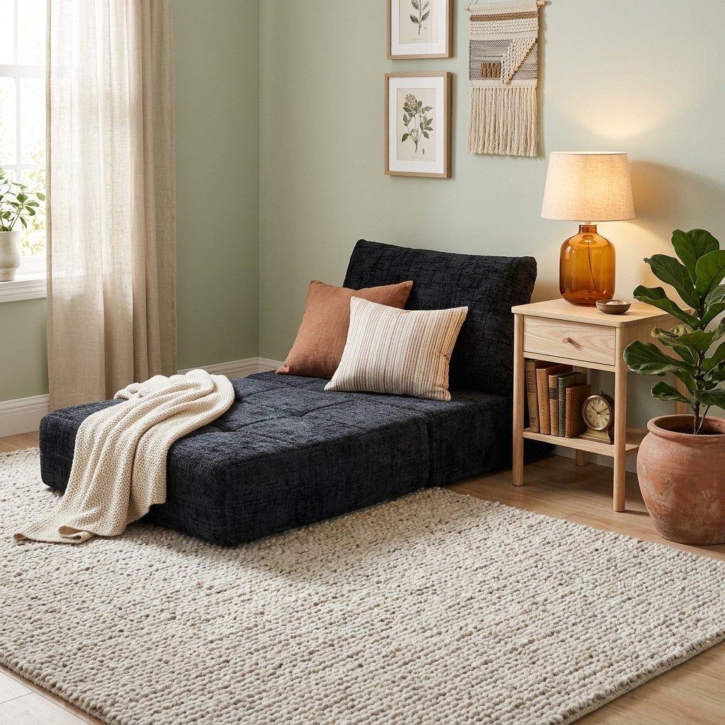 Black - Urban Meuble - Convertible Folding Floor Sofa Bed - 2