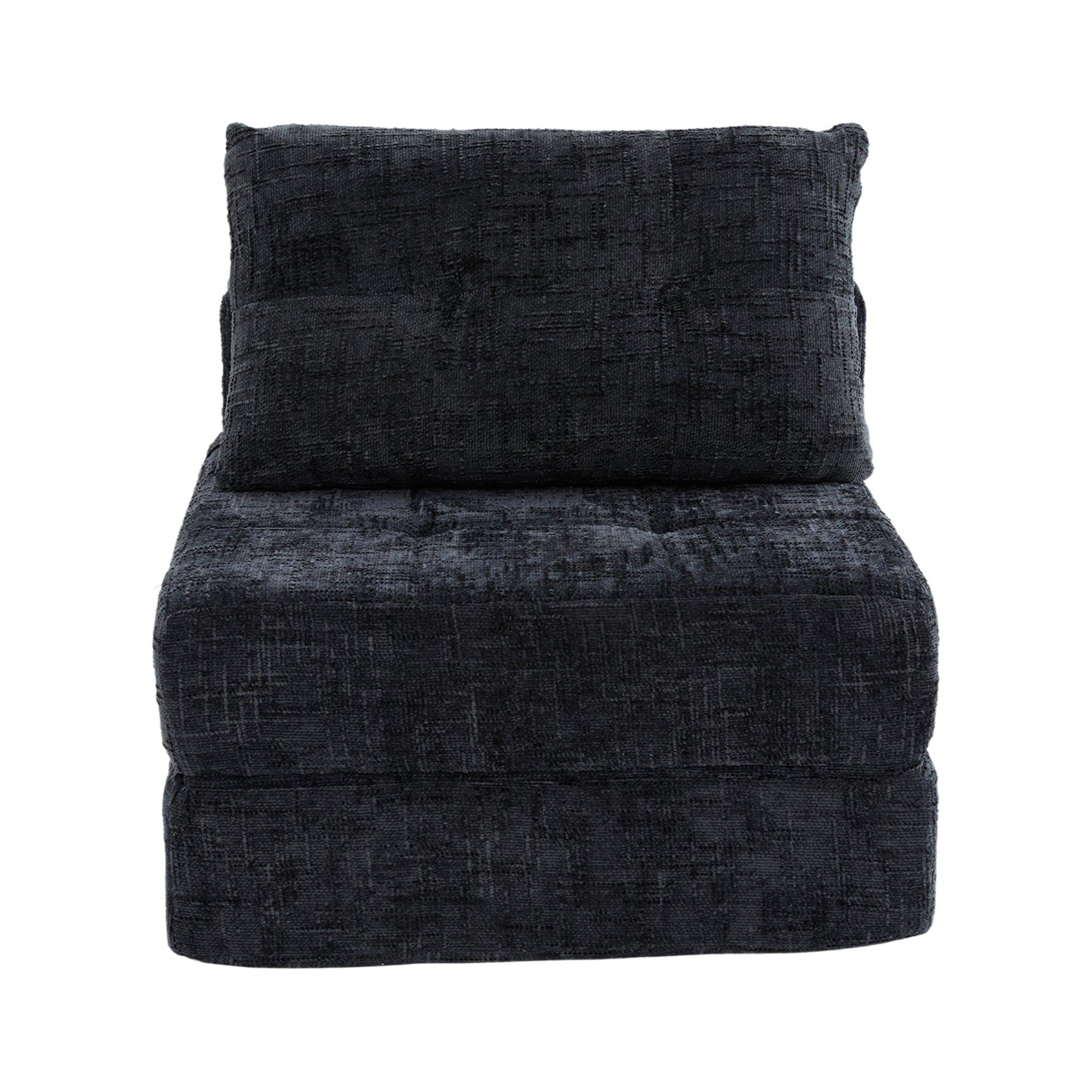 Black - Urban Meuble - Convertible Folding Floor Sofa Bed - 11