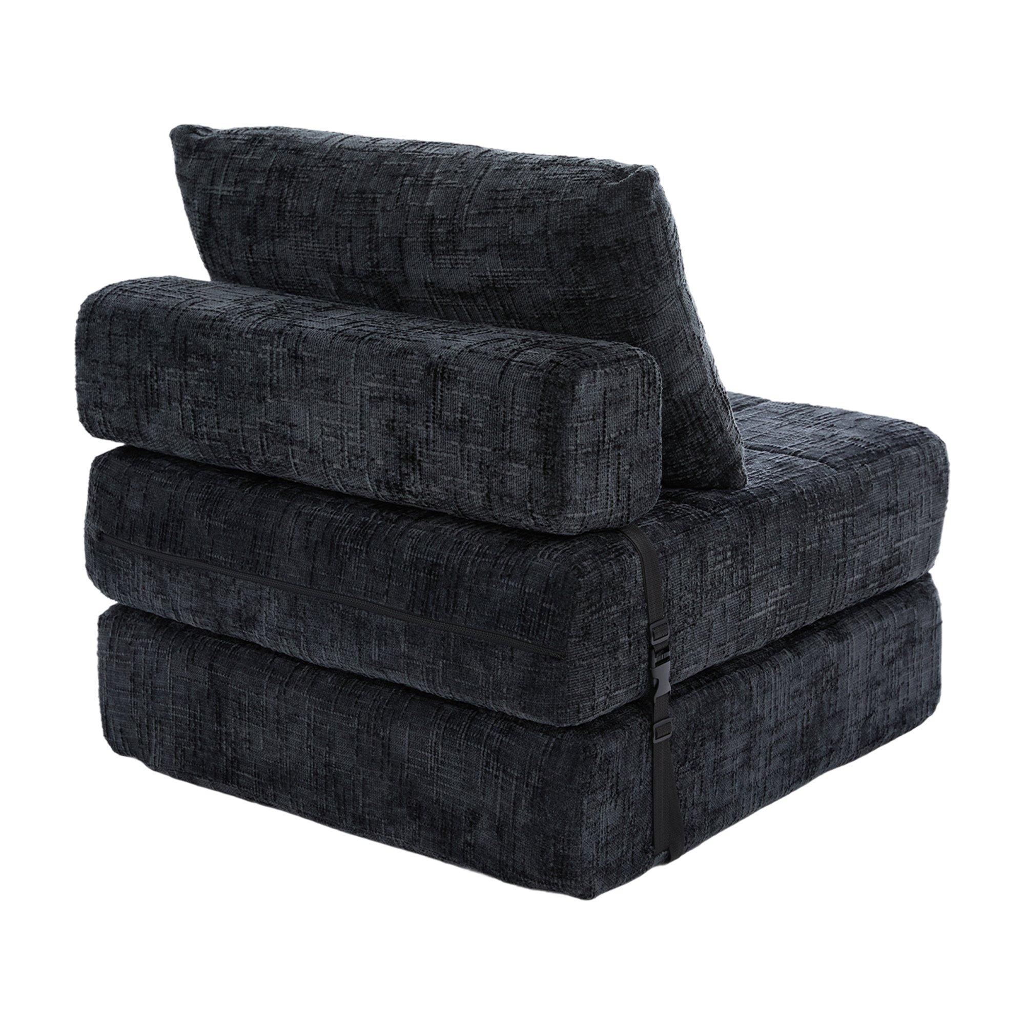Black - Urban Meuble - Convertible Folding Floor Sofa Bed - 13