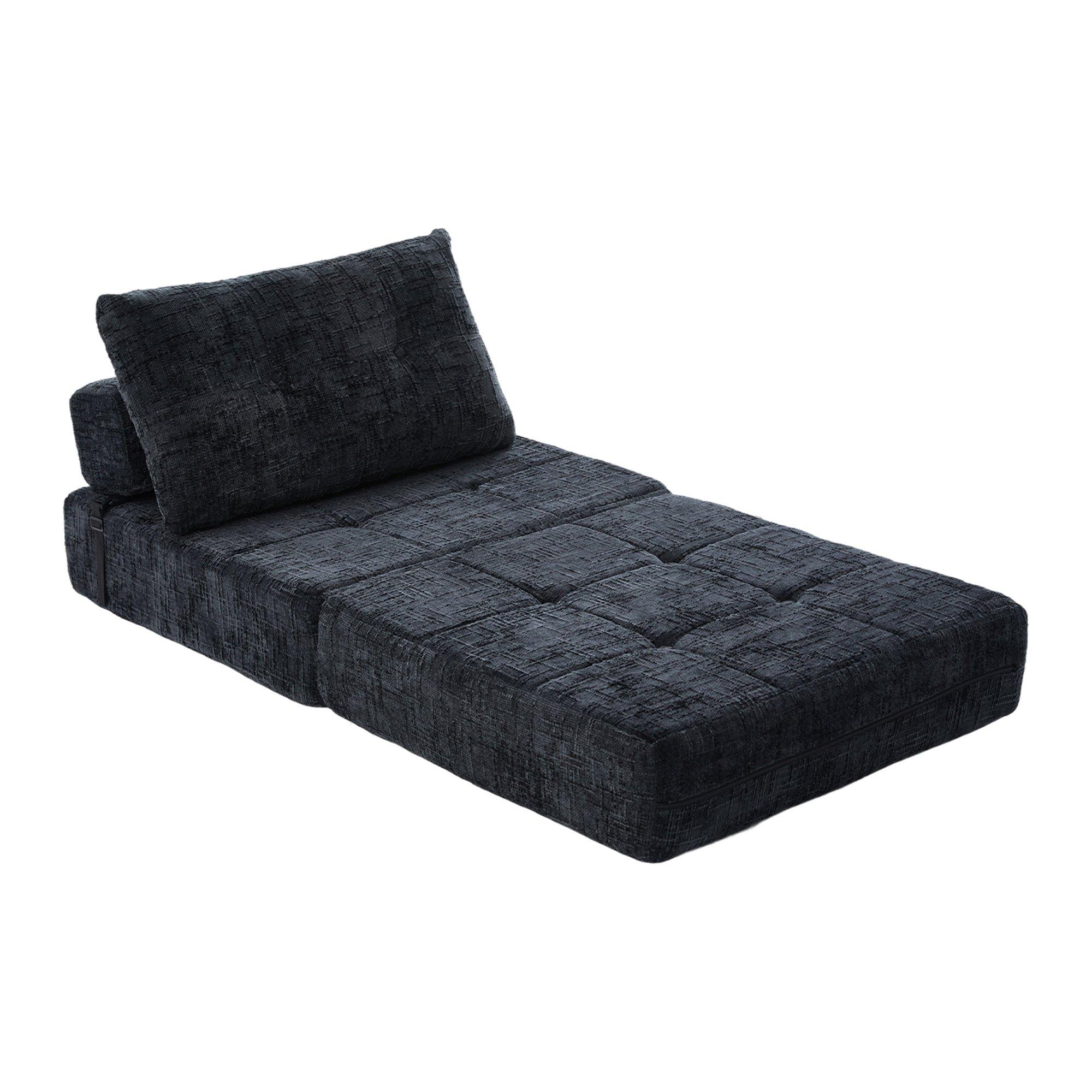 Black - Urban Meuble - Convertible Folding Floor Sofa Bed - 14