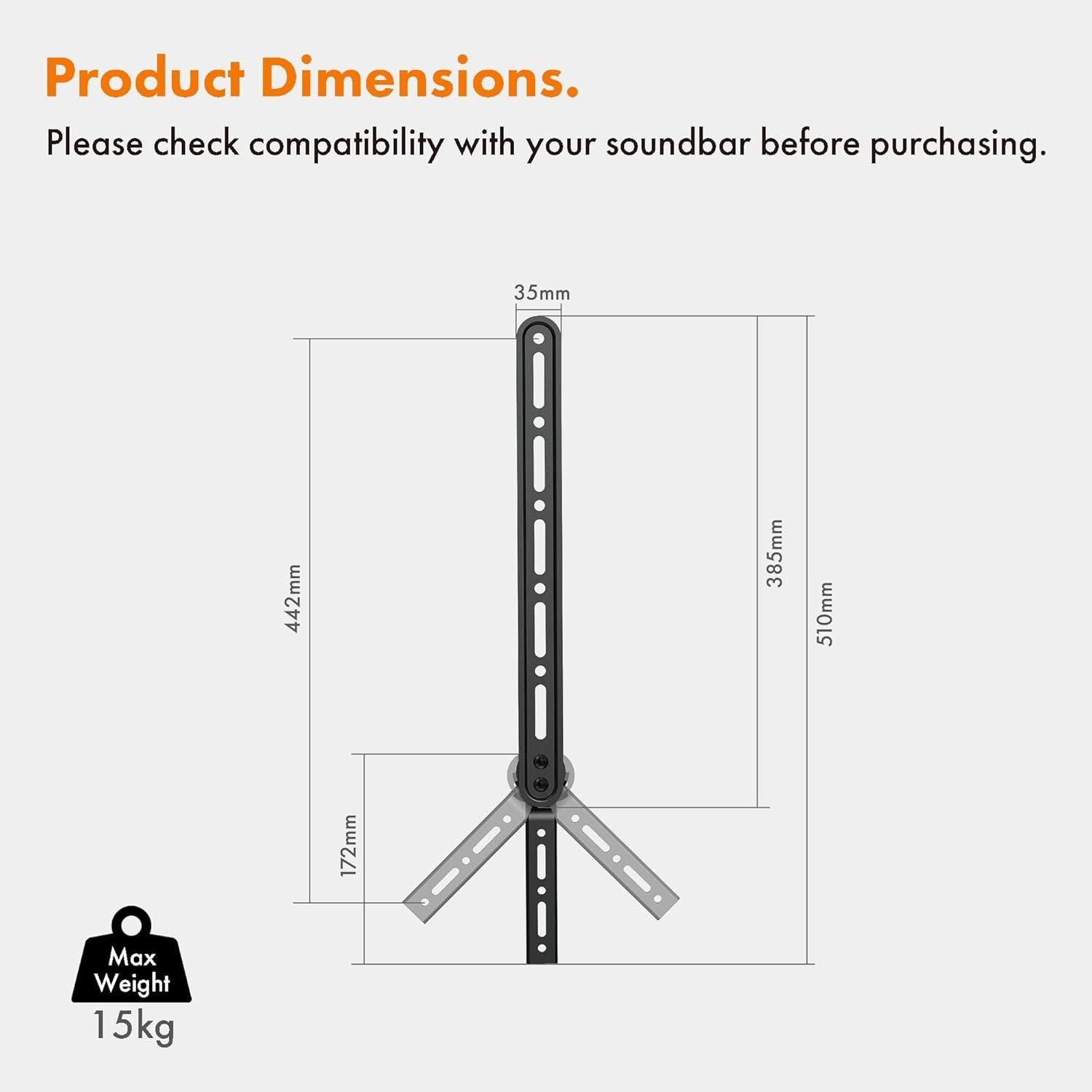 Black - VonHaus - Sound Bar Bracket - 2