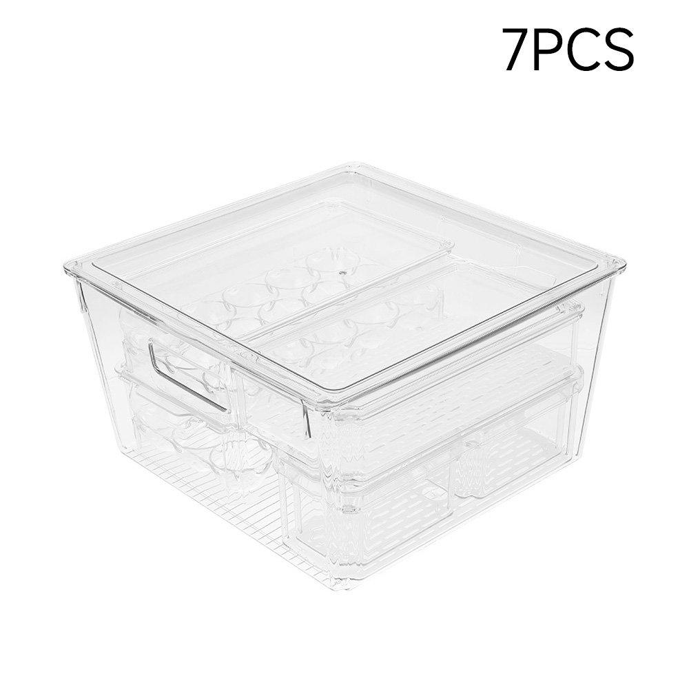 Life Ideas  Stackable Fridge Organisers Storage Boxes Clear - 12pcs