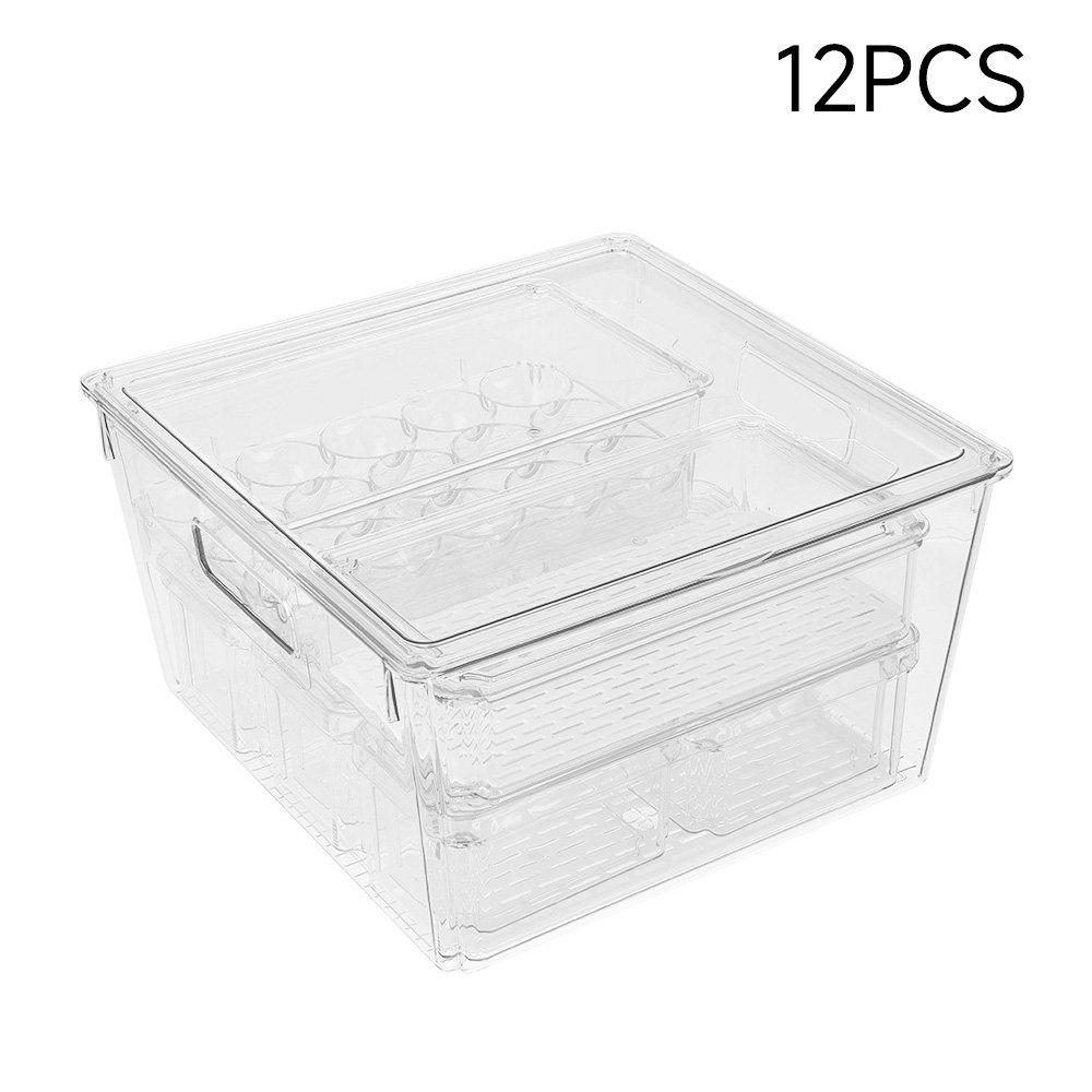 Clear - LIFE IDEAS - Stackable Clear Fridge Organisers Storage Boxes - 2