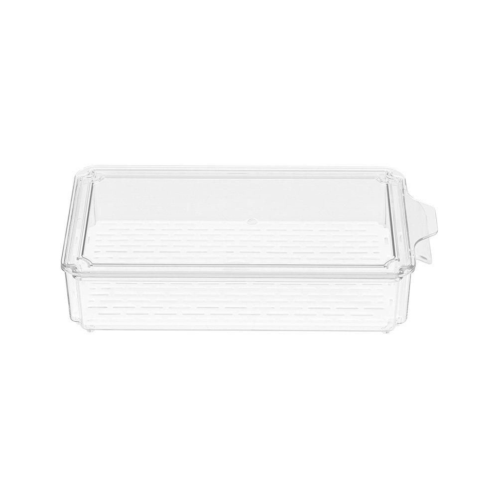 Clear - LIFE IDEAS - Stackable Clear Fridge Organisers Storage Boxes - 3