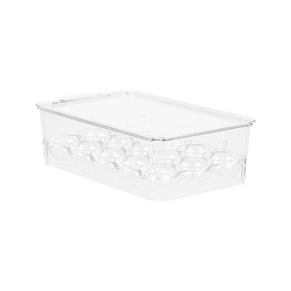 Clear - LIFE IDEAS - Stackable Clear Fridge Organisers Storage Boxes - 4