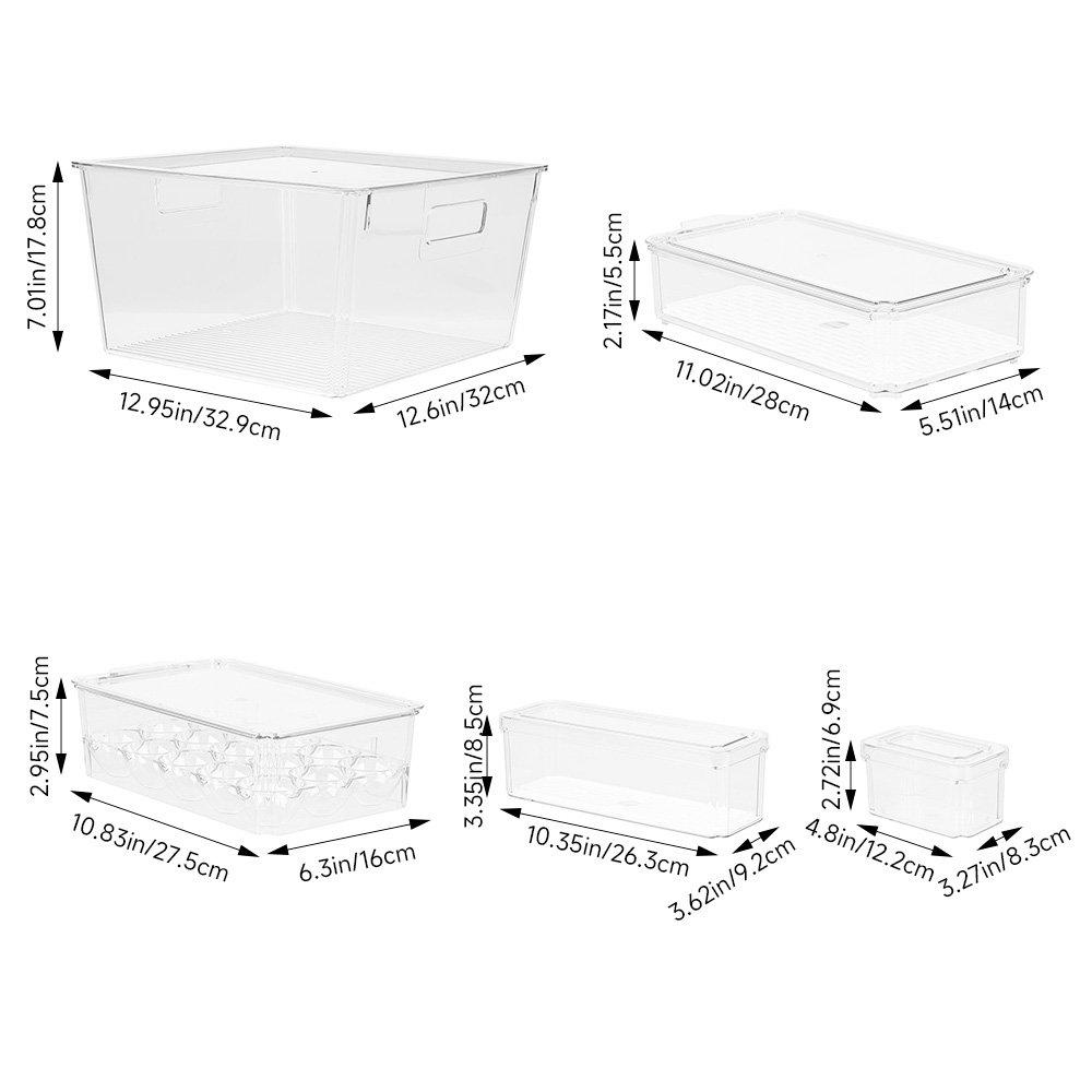 Clear - LIFE IDEAS - Stackable Clear Fridge Organisers Storage Boxes - 8