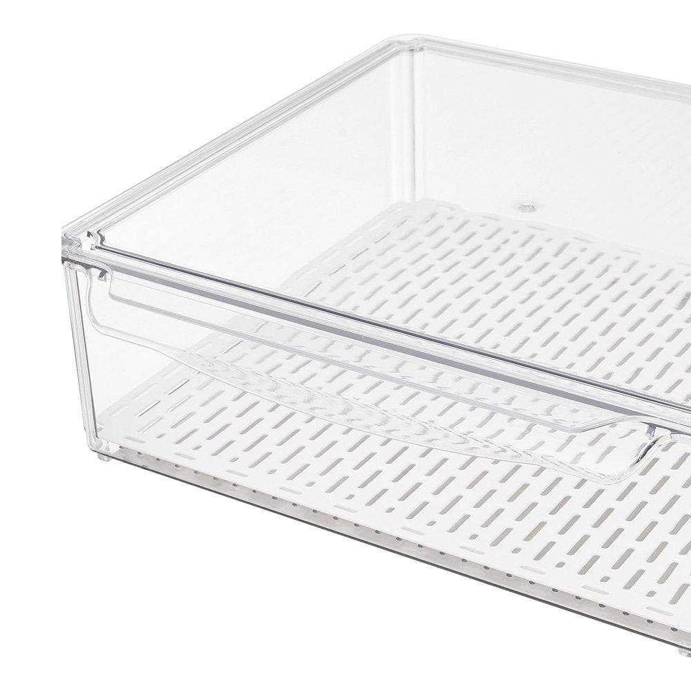 Clear - LIFE IDEAS - Set of 10 Stackable Clear Fridge Organisers - 10