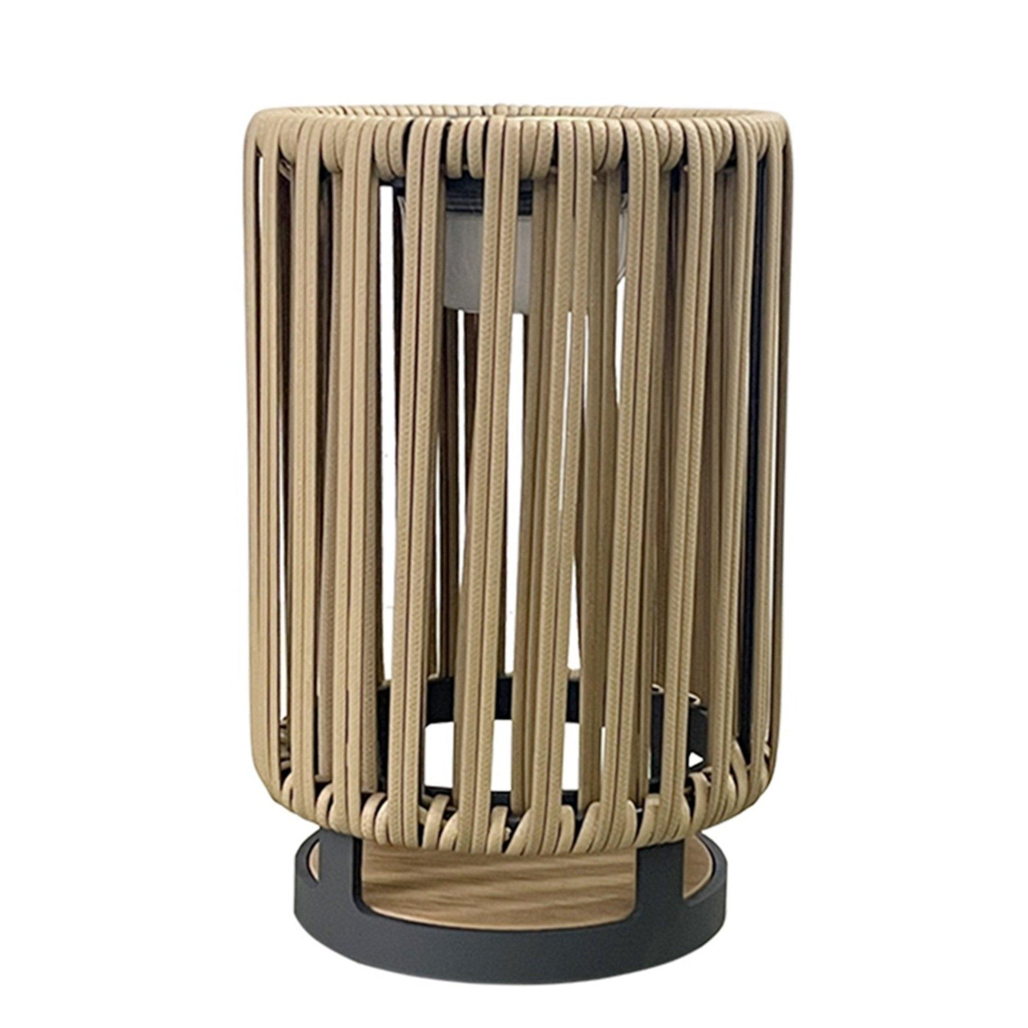 Natural - K Living - Bakau Small Rattan Solar Rechargeable Lamp - 1