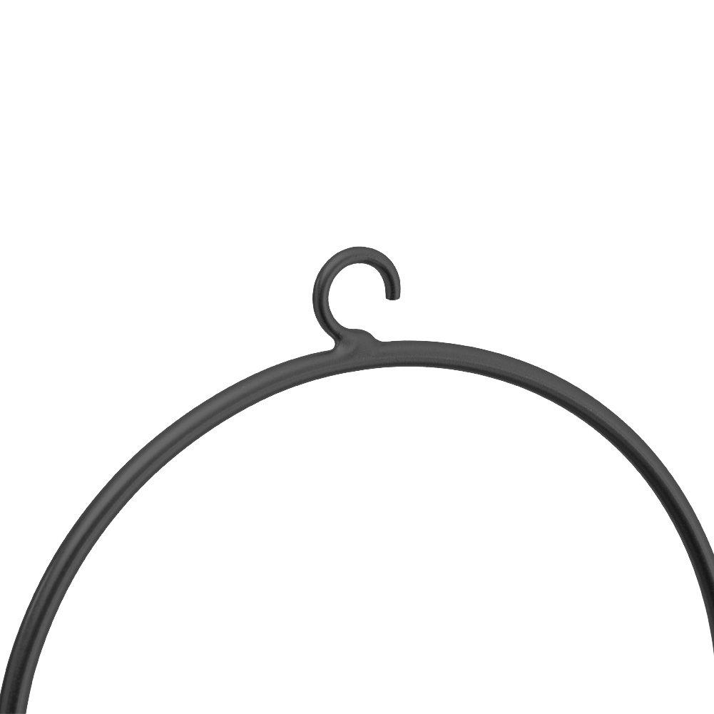Black - LIFE IDEAS - Nordic-Style Hanging Round Iron Flower Basket - 6