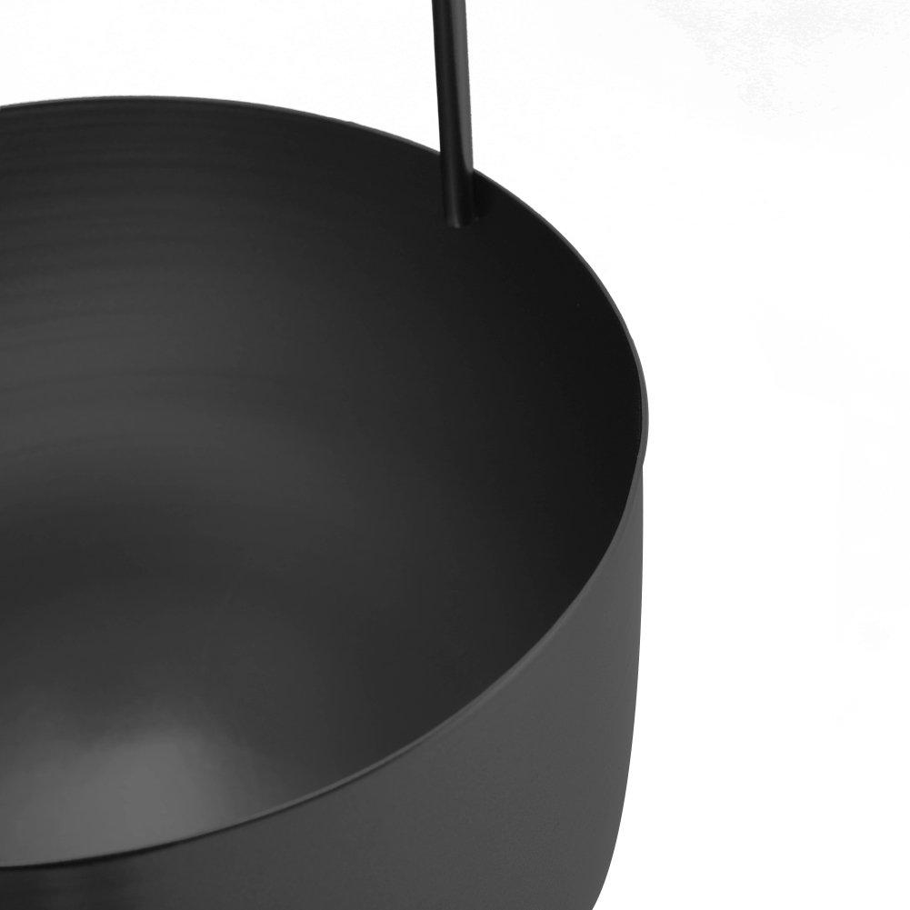 Black - LIFE IDEAS - Nordic-Style Hanging Round Iron Flower Basket - 7