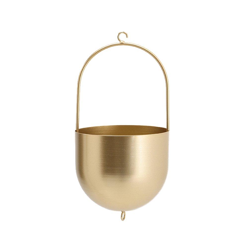 Gold - LIFE IDEAS - Nordic-Style Hanging Round Iron Flower Basket - 3